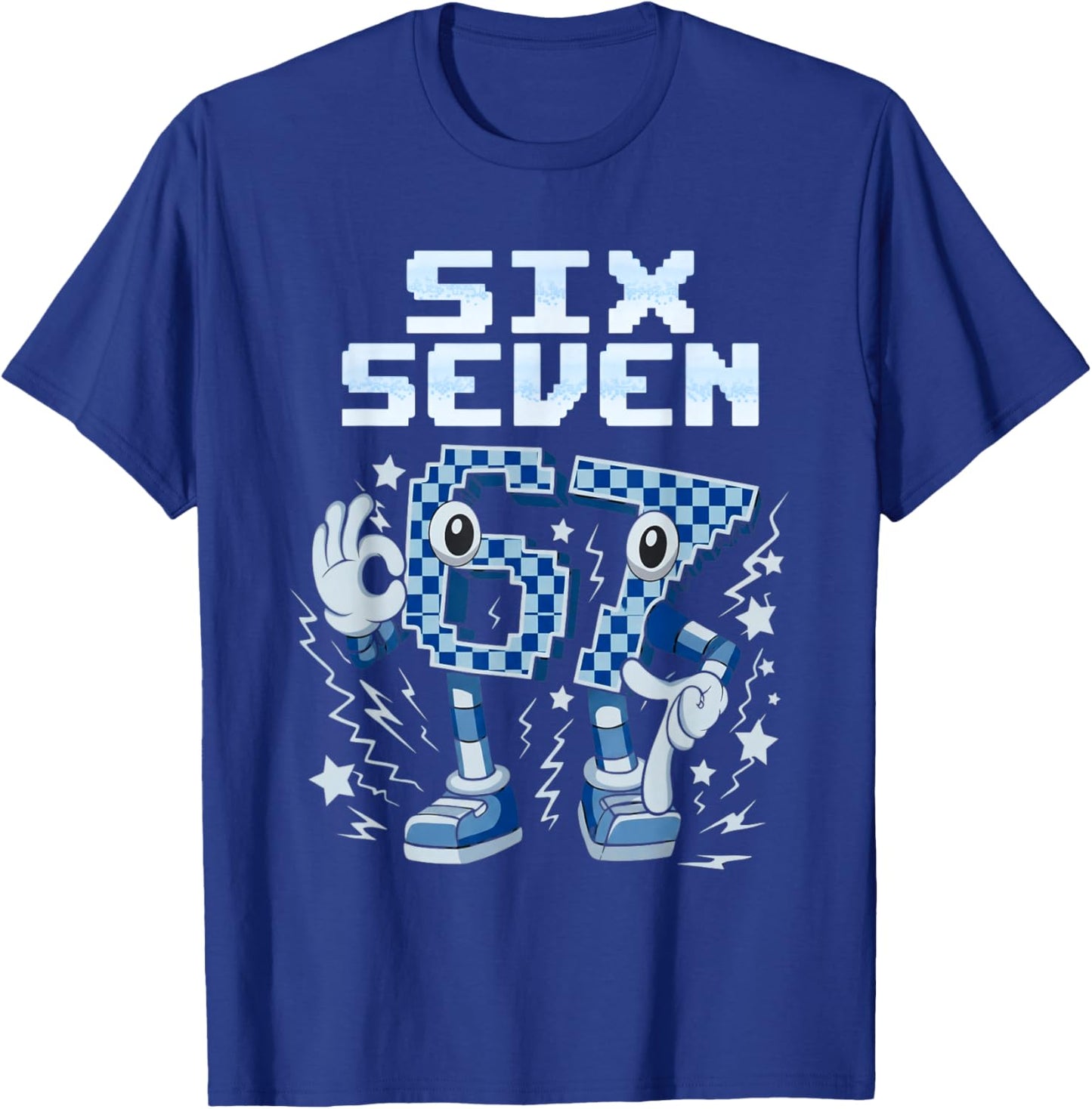 6 7 Six Seven Meme 6 7 Brainrot T-Shirt - T-Shirt | Royal