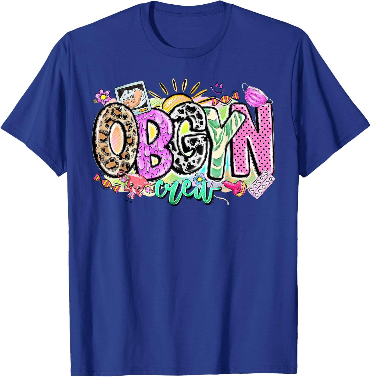Leopard Obgyn Crew Obstetrician Gynecologist Doctor Nursing T-Shirt - T-Shirt | Royal
