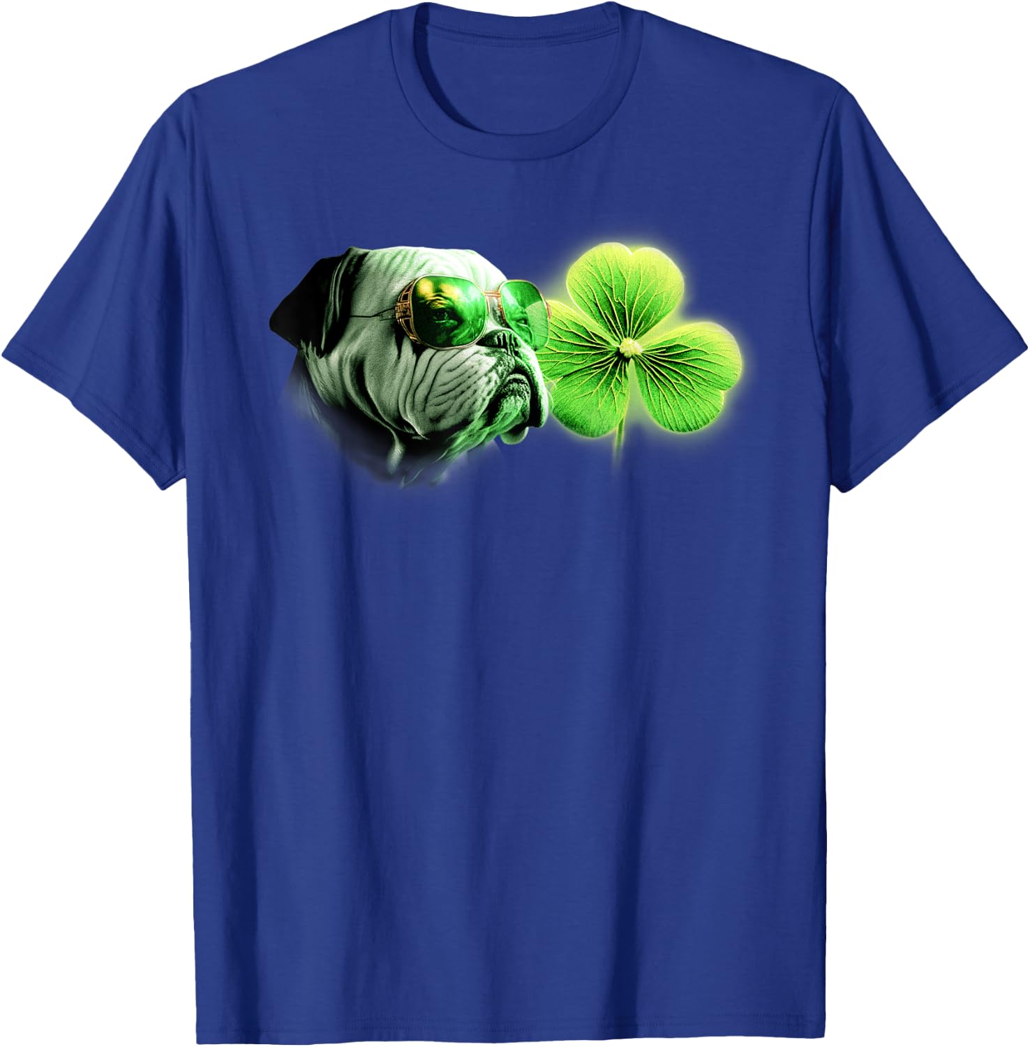 Bulldog Shamrock for Bulldog Lovers St. Patricks Day Bulldog T-Shirt - T-Shirt | Royal