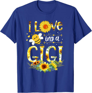 I Love Being A Gigi Sunflower Bee Mother's Day T-Shirt - T-Shirt | Royal
