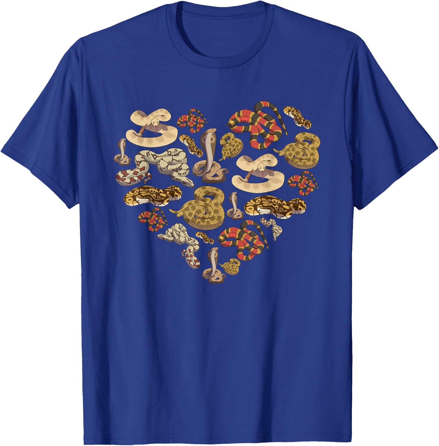 Reptile Serpent Herpetology Valentines Day Heart Snake T-Shirt - T-Shirt | Royal