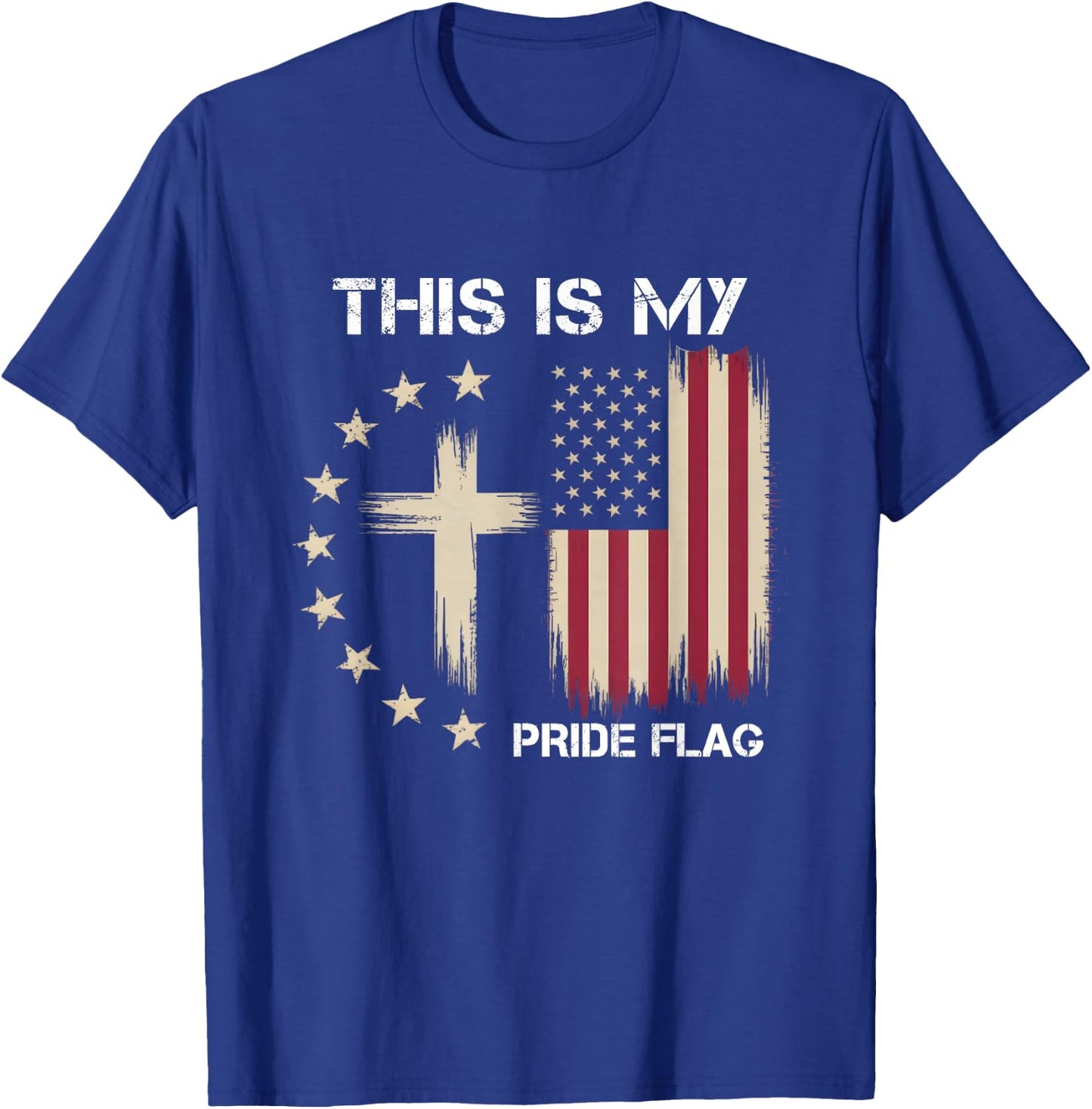 This is My Pride Flag Christian Patriotic American Flag T-Shirt - T-Shirt | Royal