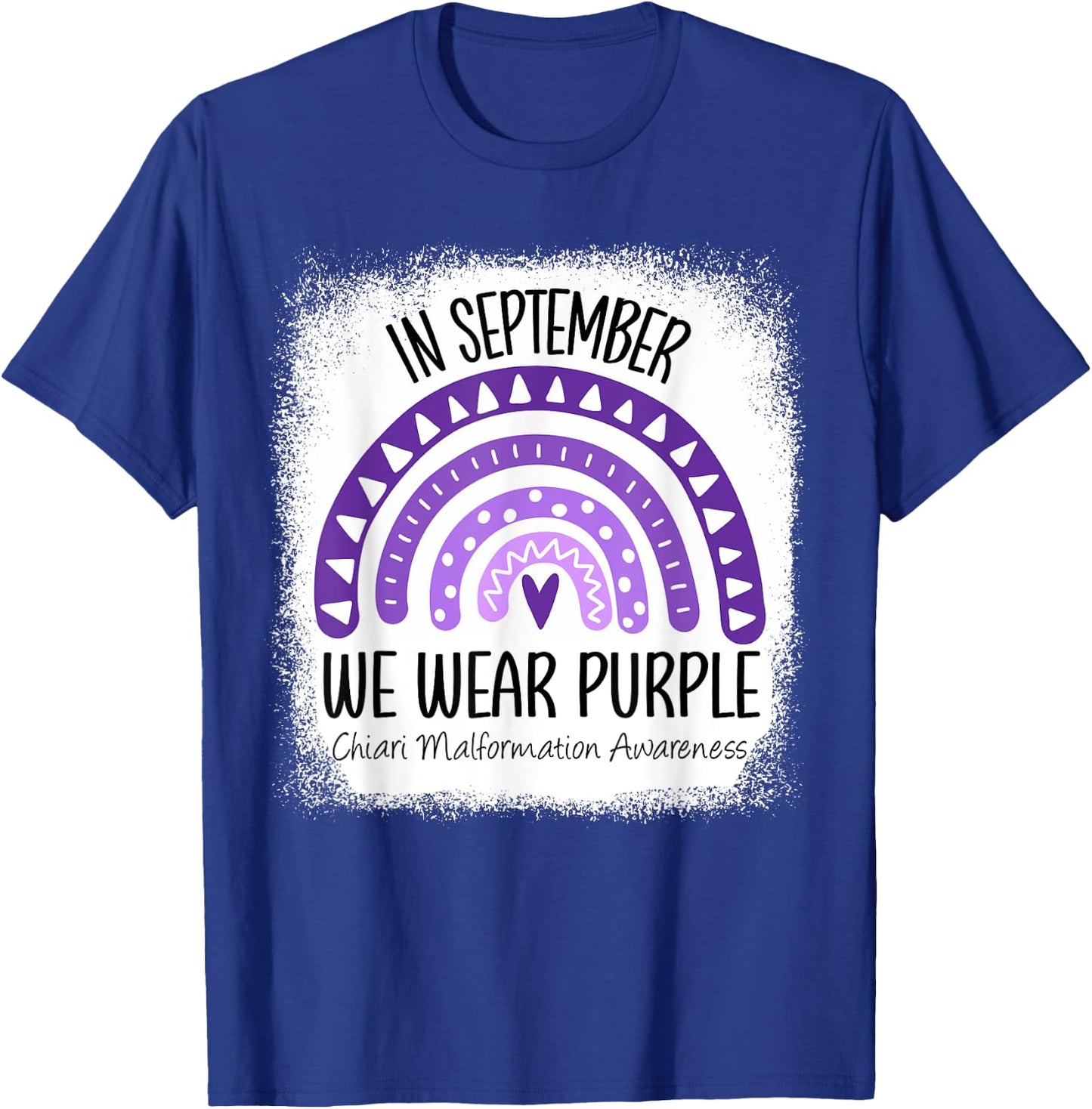 Rainbow September Wear Purple Chiari Malformation Awareness T-Shirt - T-Shirt | Royal