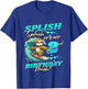 Kids Splish Splash 2nd Birthday Bash Sloth Surfing 2 Years Old T-Shirt - T-Shirt | Royal