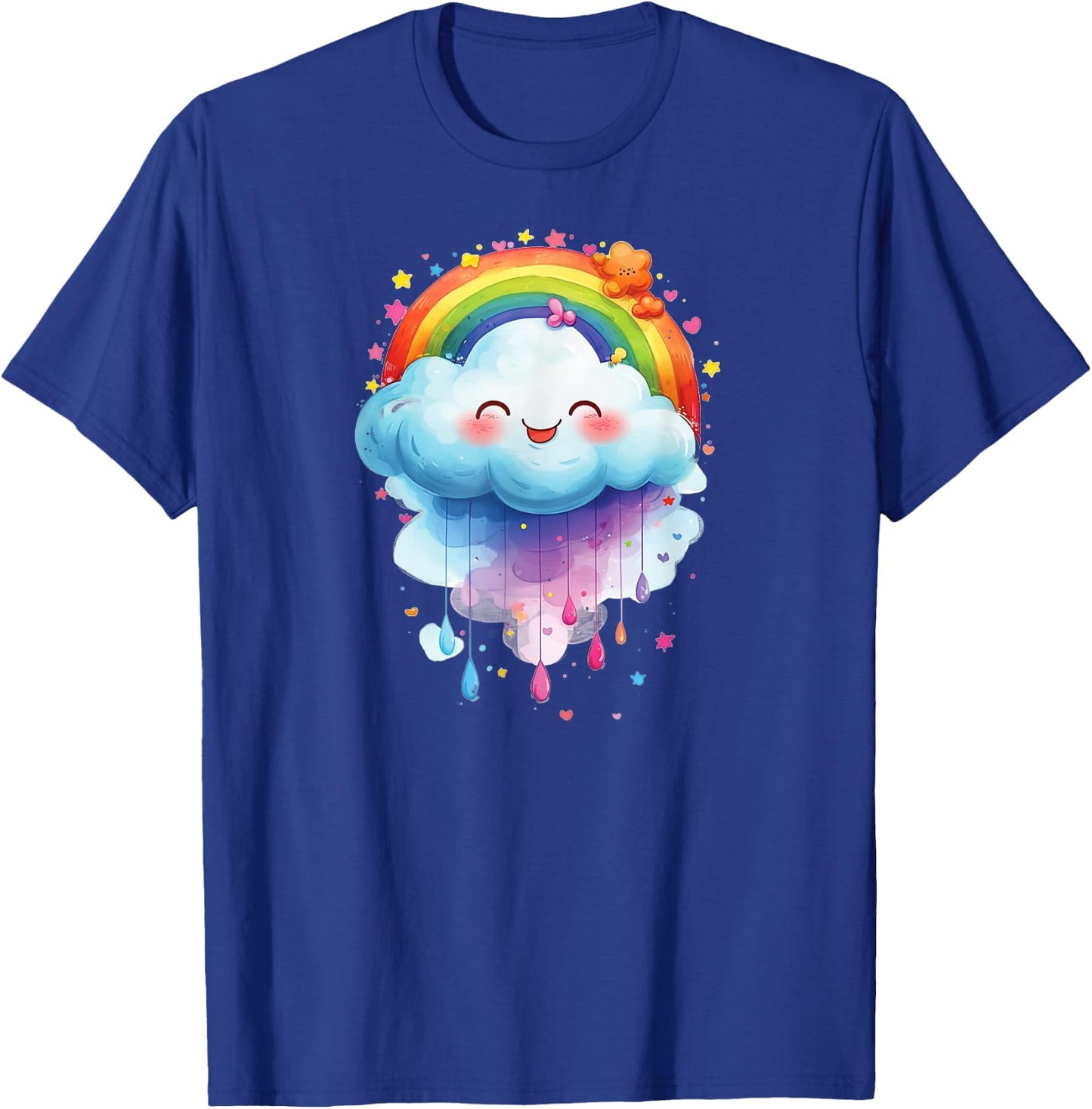Colourful Proud Cloud with Rainbow , black T-Shirt - T-Shirt | Royal