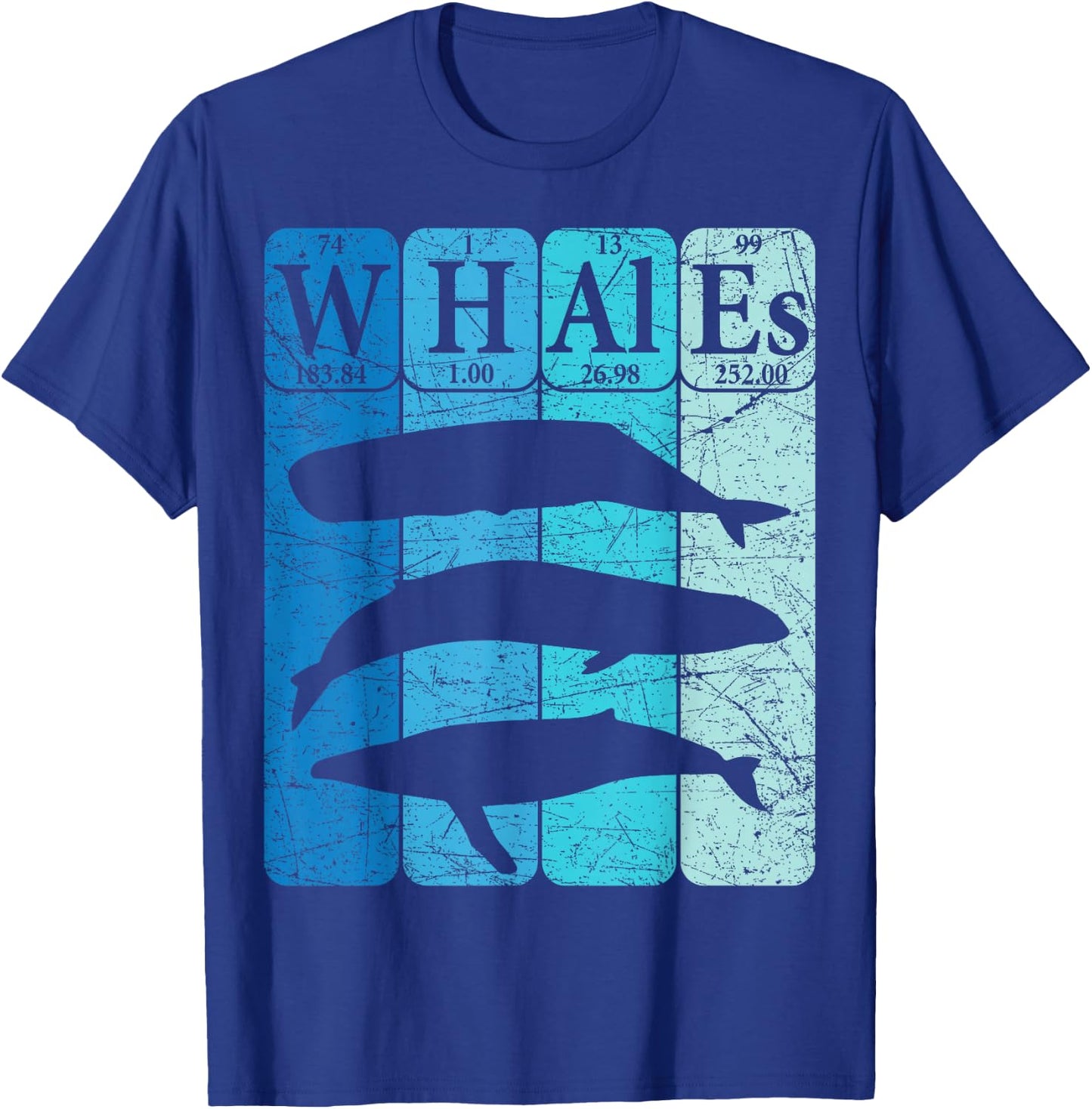 Whale Periodic Table Elements Retro Whale Cetology T-Shirt - T-Shirt | Royal