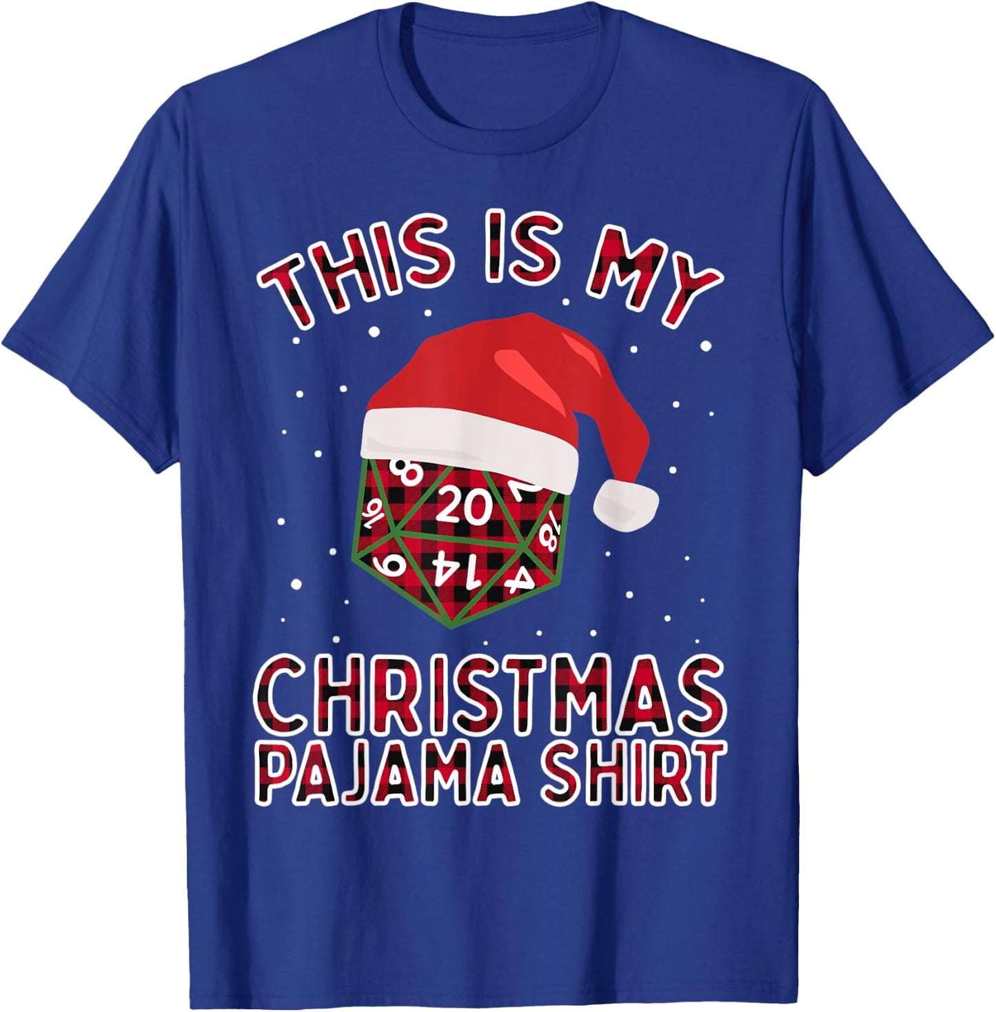 This Is My Christmas Pajama Plaid Board Game Role Play D20 T-Shirt - T-Shirt | Royal