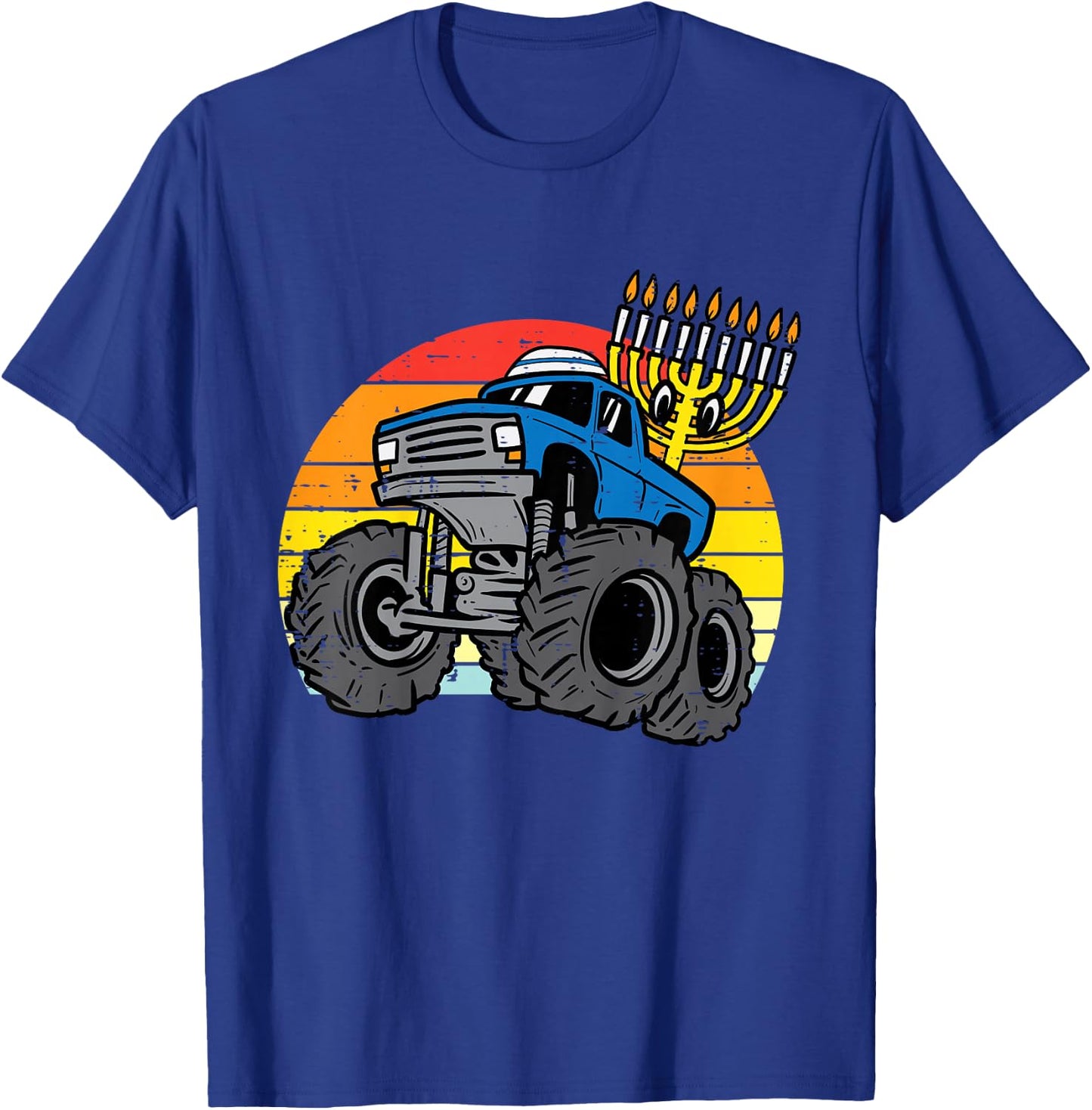 Kids Hanukkah Monster Truck Chanukah Jewish Toddler Boys Kids T-Shirt - T-Shirt | Royal
