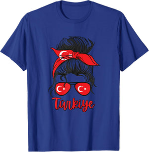 Turkiye Girl Turkey girls Turk kizi women Turkish flag T-Shirt - T-Shirt | Royal