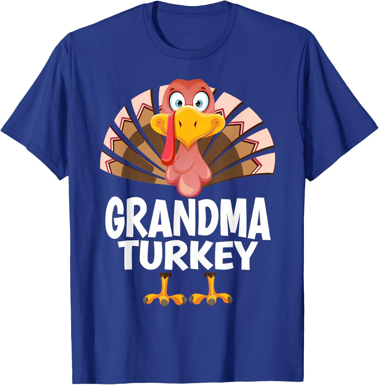 Thanksgiving Grandma Turkey Matching Pajama T-Shirt - T-Shirt | Royal