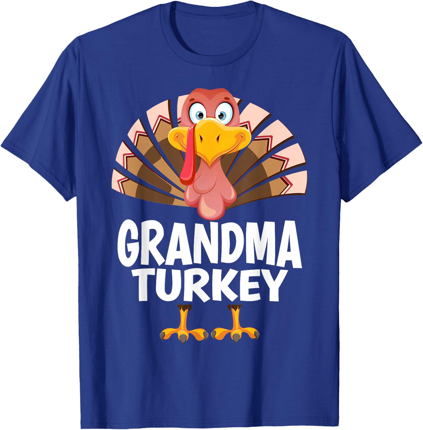 Thanksgiving Grandma Turkey Matching Pajama T-Shirt - T-Shirt | Royal