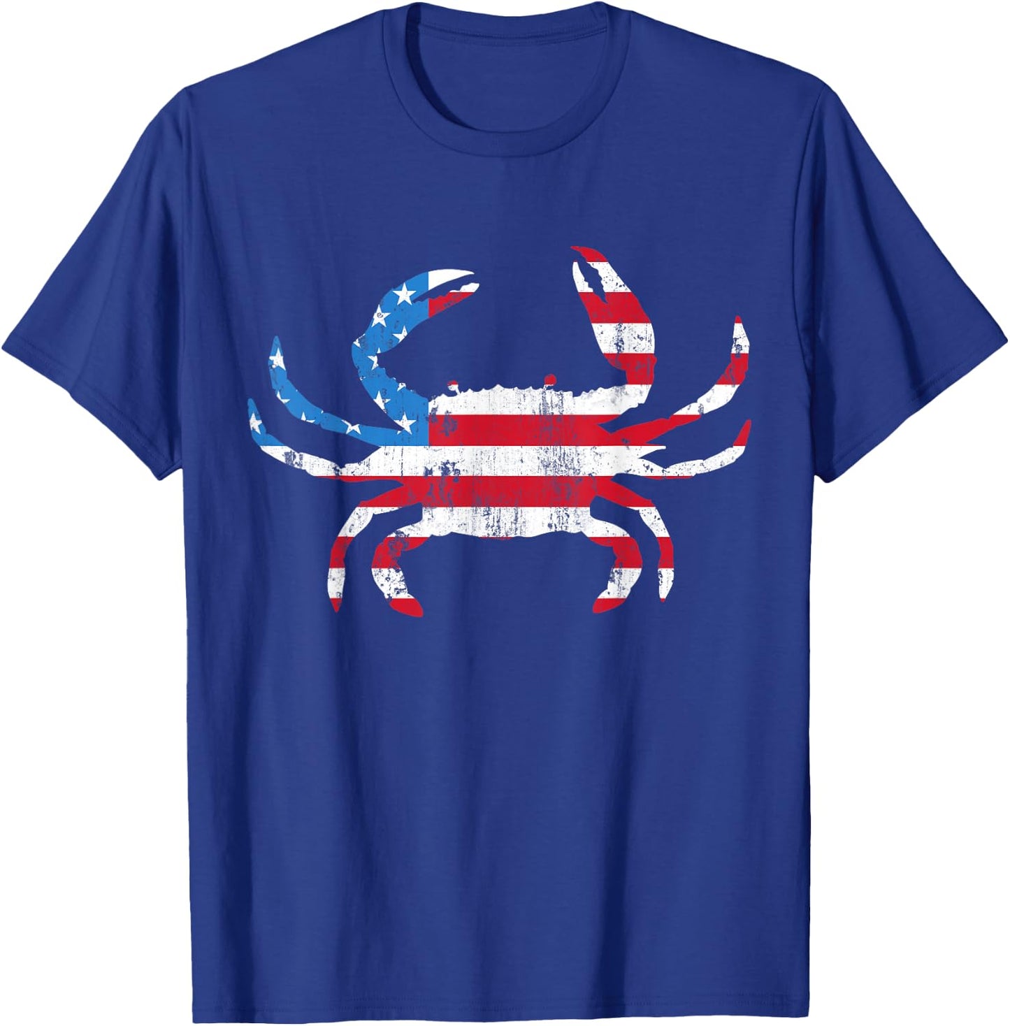 Crab Vintage American Flag T-Shirt - T-Shirt | Royal