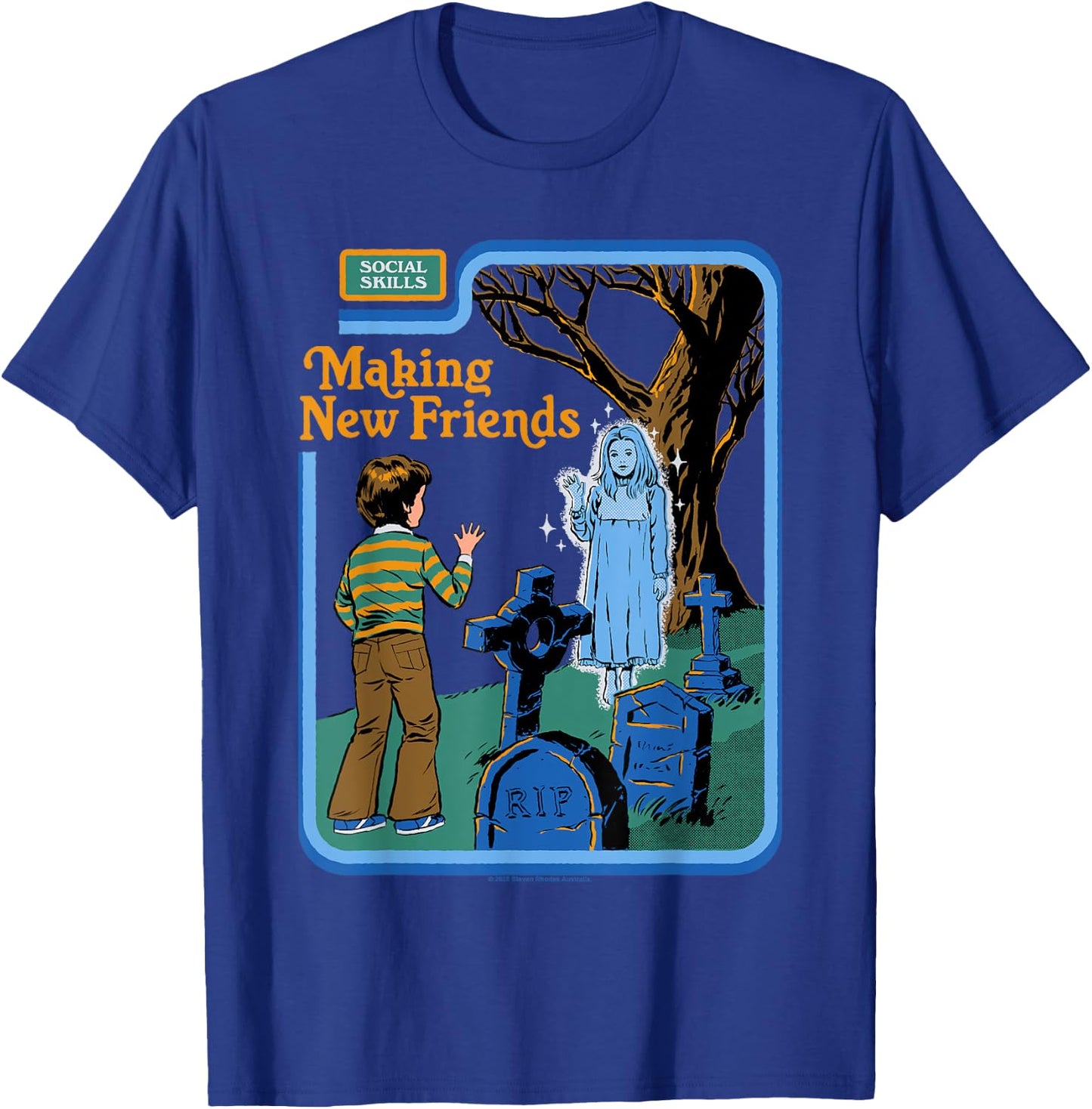 New Friends Ghost Sarcastic Retro Vintage Funny Adult Humor T-Shirt - T-Shirt | Royal