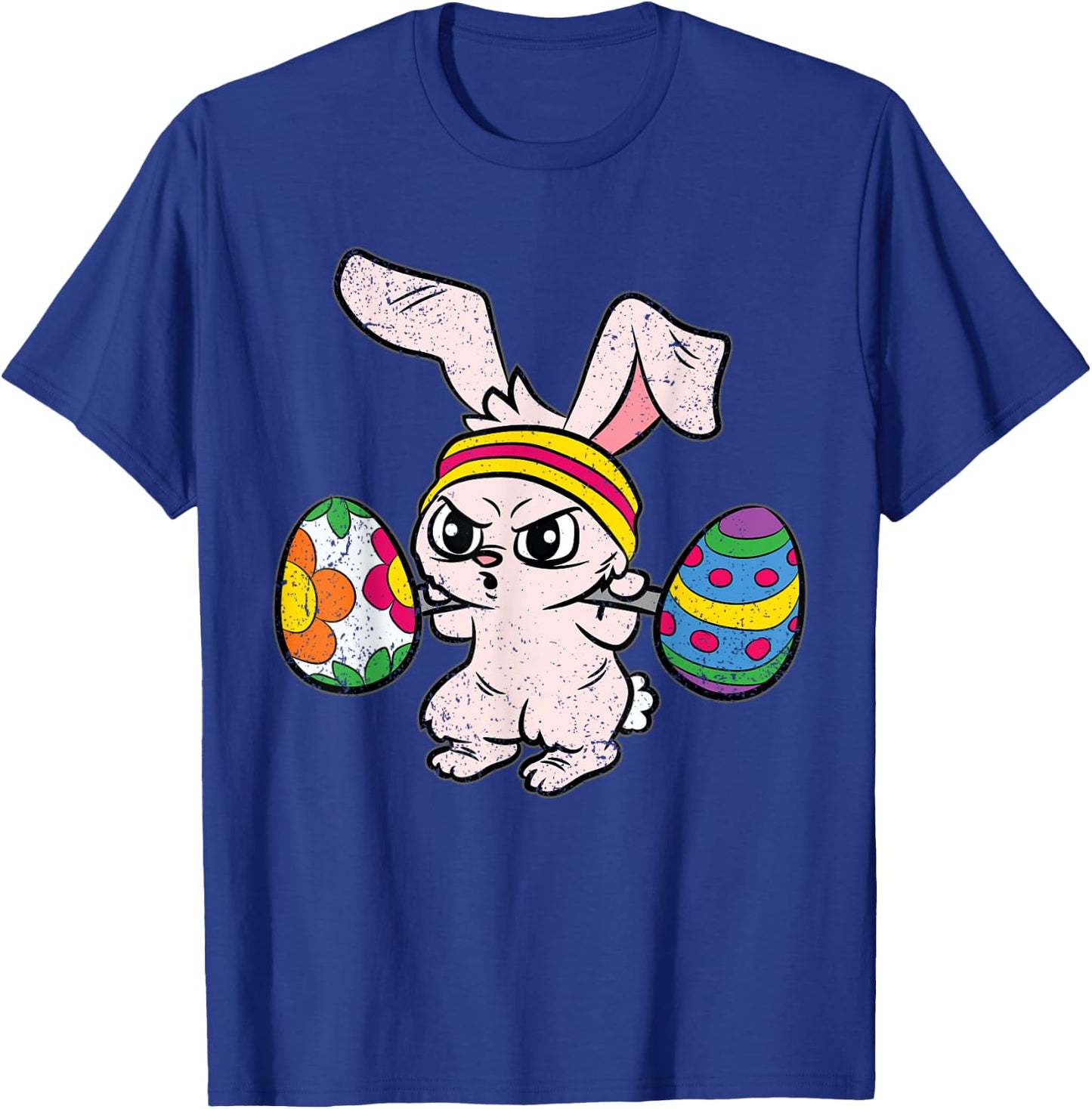Bunny Weight Lifting Easter Cute Gym Workout Fitness Lover T-Shirt - T-Shirt | Royal