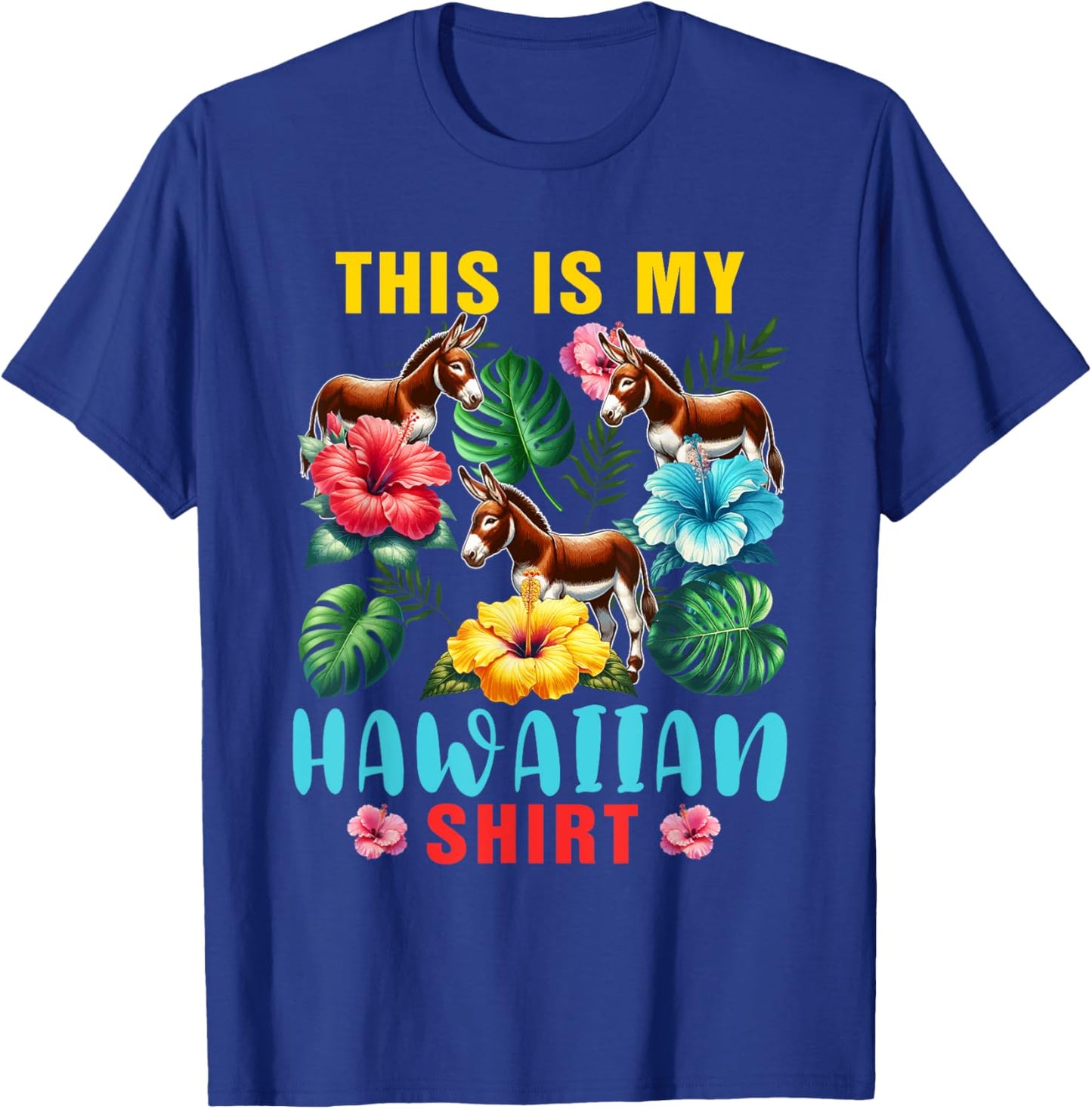 My Hawaiian Shirt Three Cute Donkeys Sunglasses Travel T-Shirt - T-Shirt | Royal