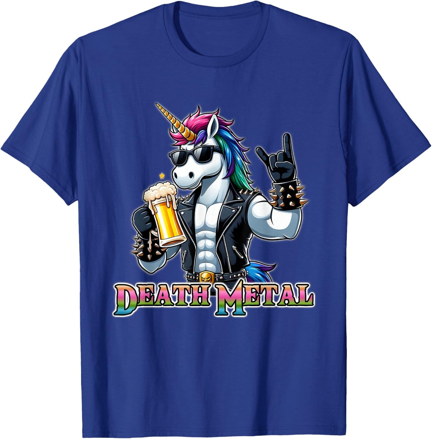 Unicorn Death Metal for Metal Fans , Black, S T-Shirt - T-Shirt | Royal