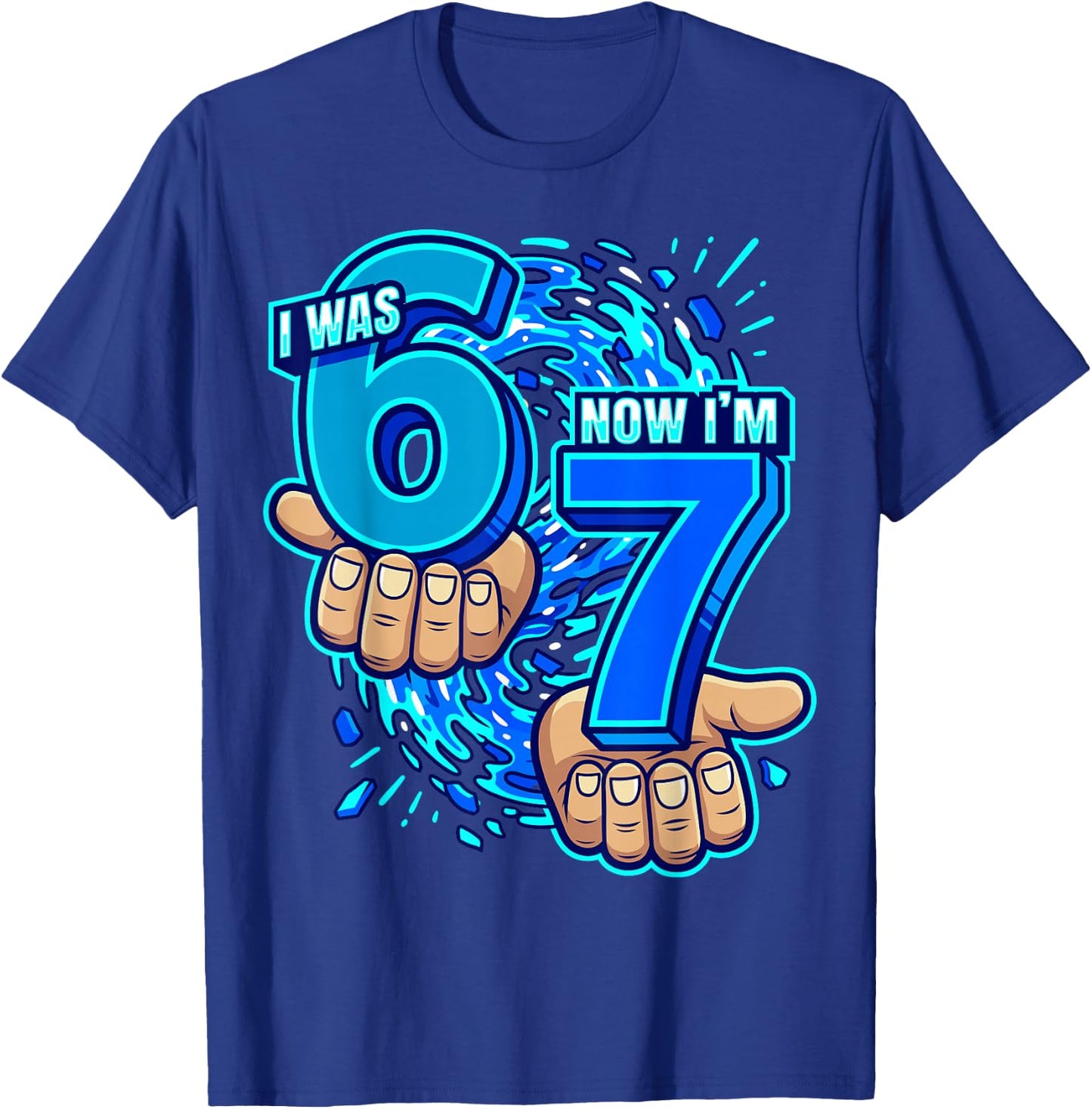 I was 6 Now I'm 7 7th Birthday 6 7 Birthday Boys T-Shirt - T-Shirt | Royal