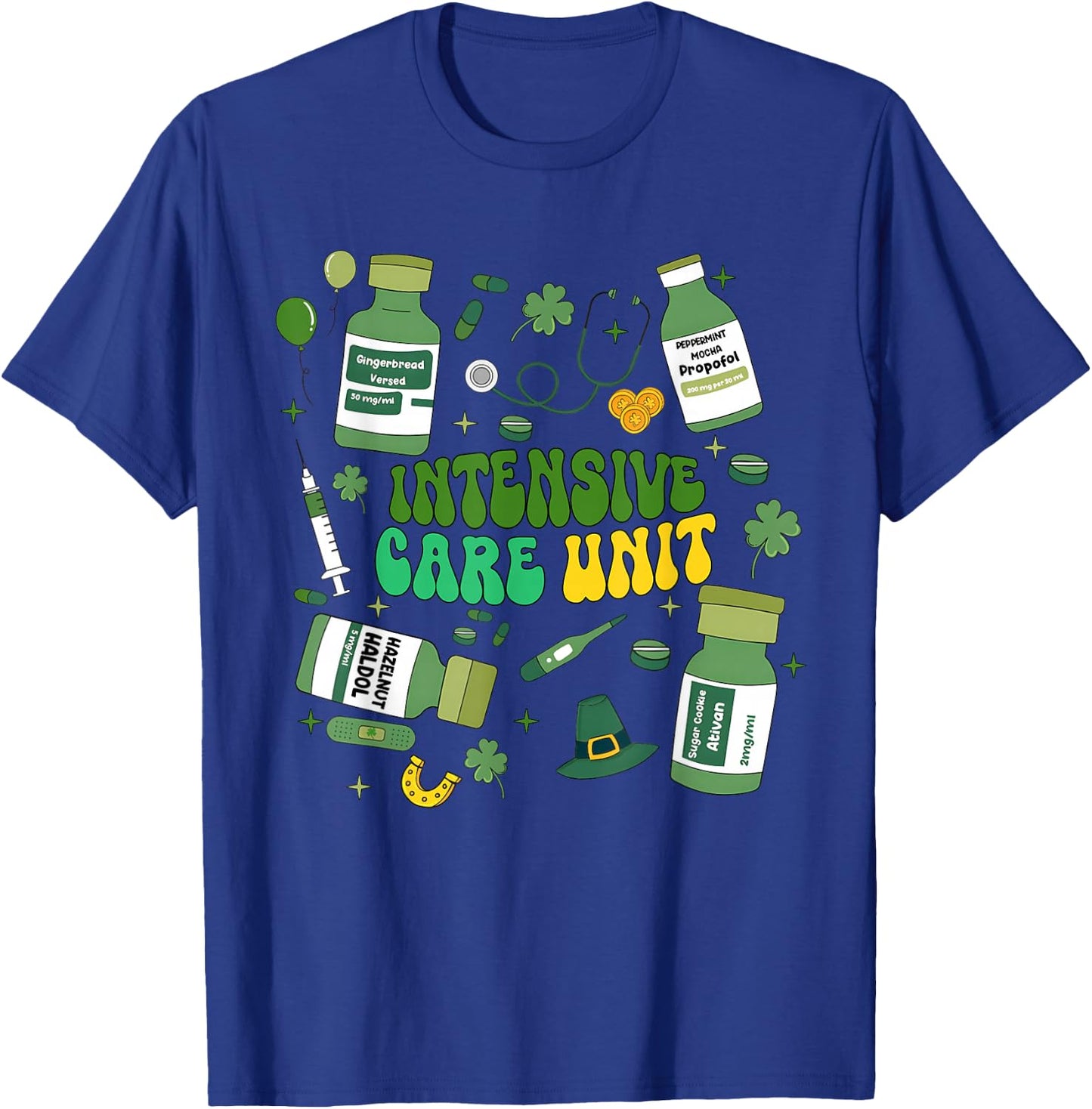 Intensive Care Unit St Patricks Day ICU Nurse Crew Lucky Day T-Shirt - T-Shirt | Royal
