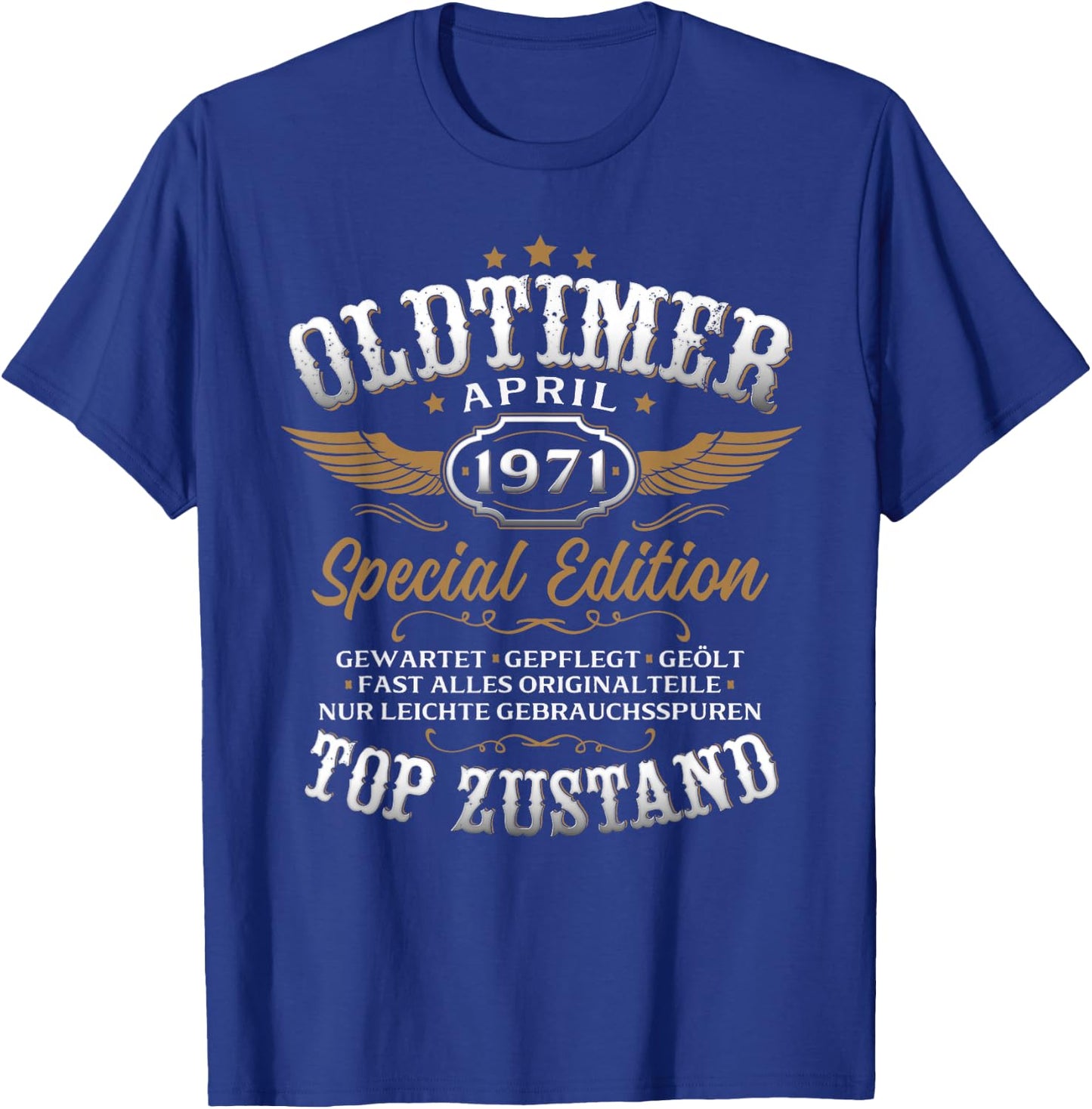 55. Geburtstag Geschenk Mann Oldtimer April 1971 55 Jahre T-Shirt - T-Shirt | Royal