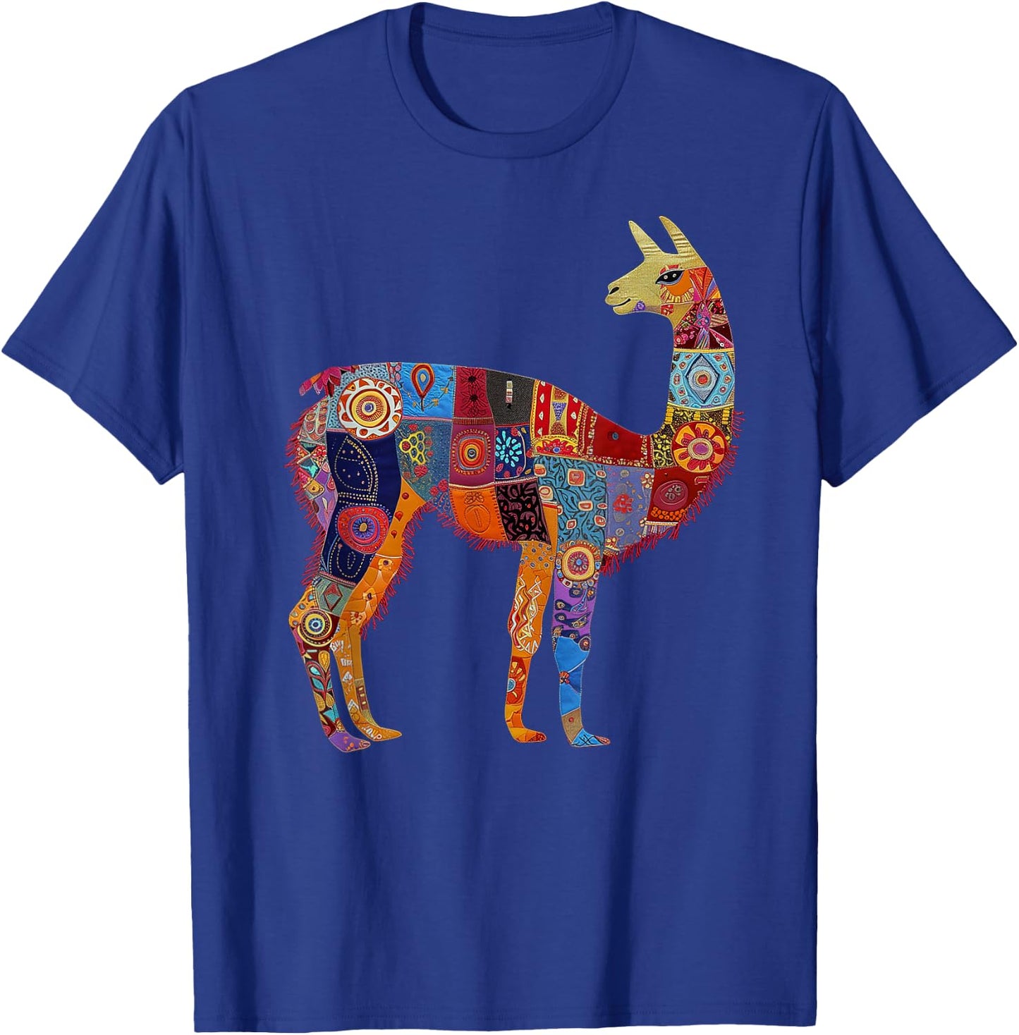 Peruvian Llama Alpaca Flowers Colourful Peru Souvenir T-Shirt - T-Shirt | Royal