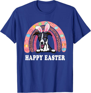 Whippet Dog Easter Bunny Eggs Hunting Boho Rainbow T-Shirt - T-Shirt | Royal