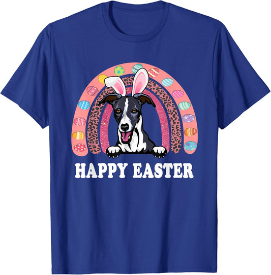 Whippet Dog Easter Bunny Eggs Hunting Boho Rainbow T-Shirt - T-Shirt | Royal
