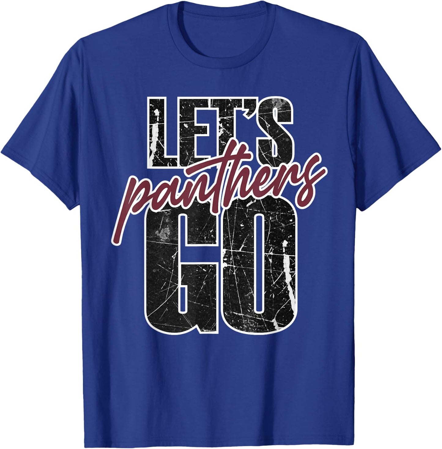 Lets Go Panthers Mascot School Spirit Maroon Panther Teacher T-Shirt - T-Shirt | Royal