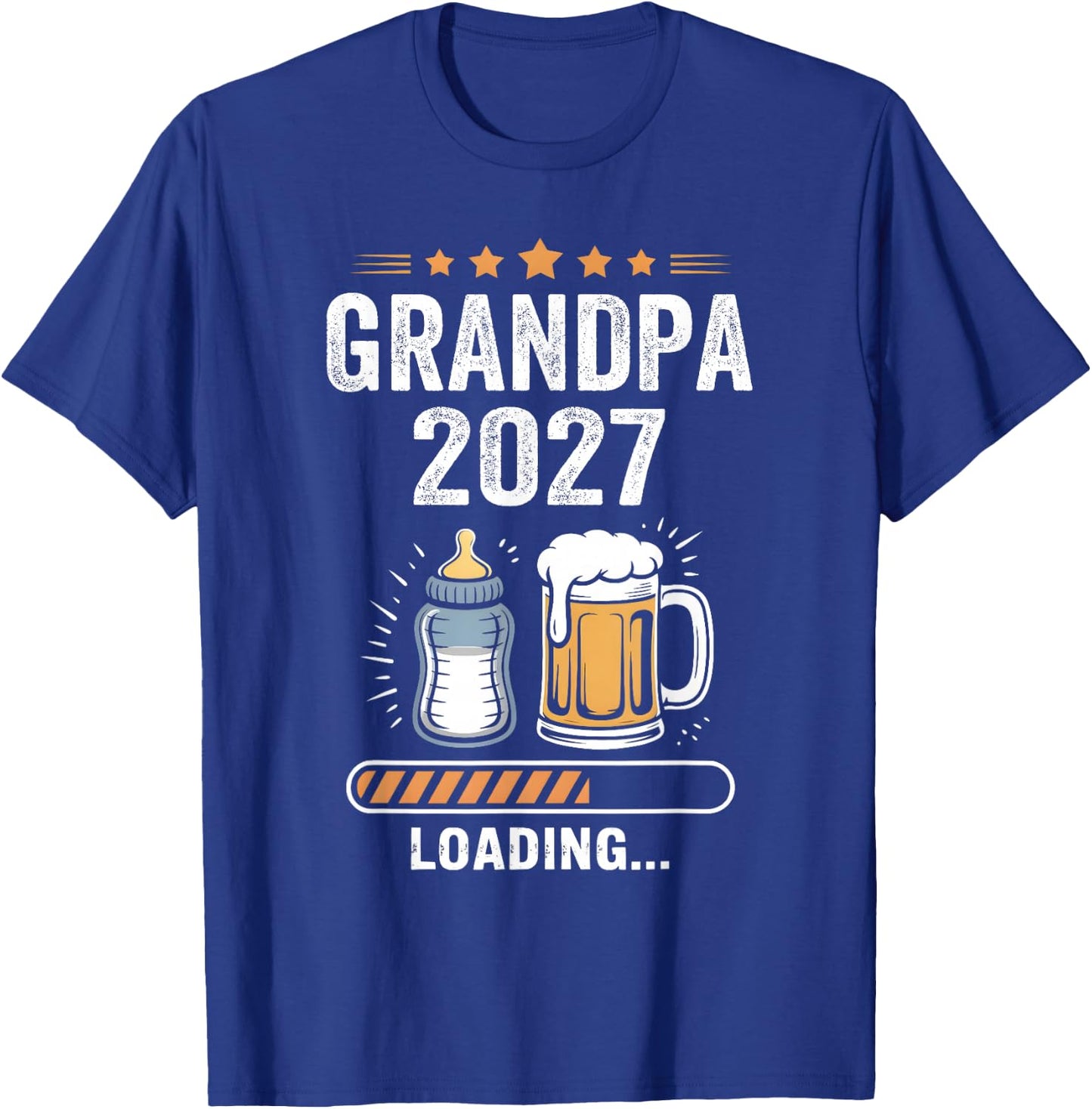 Grandpa 2027 Loading Pregnancy Baby Promoted to Grandpa 2027 T-Shirt - T-Shirt | Royal