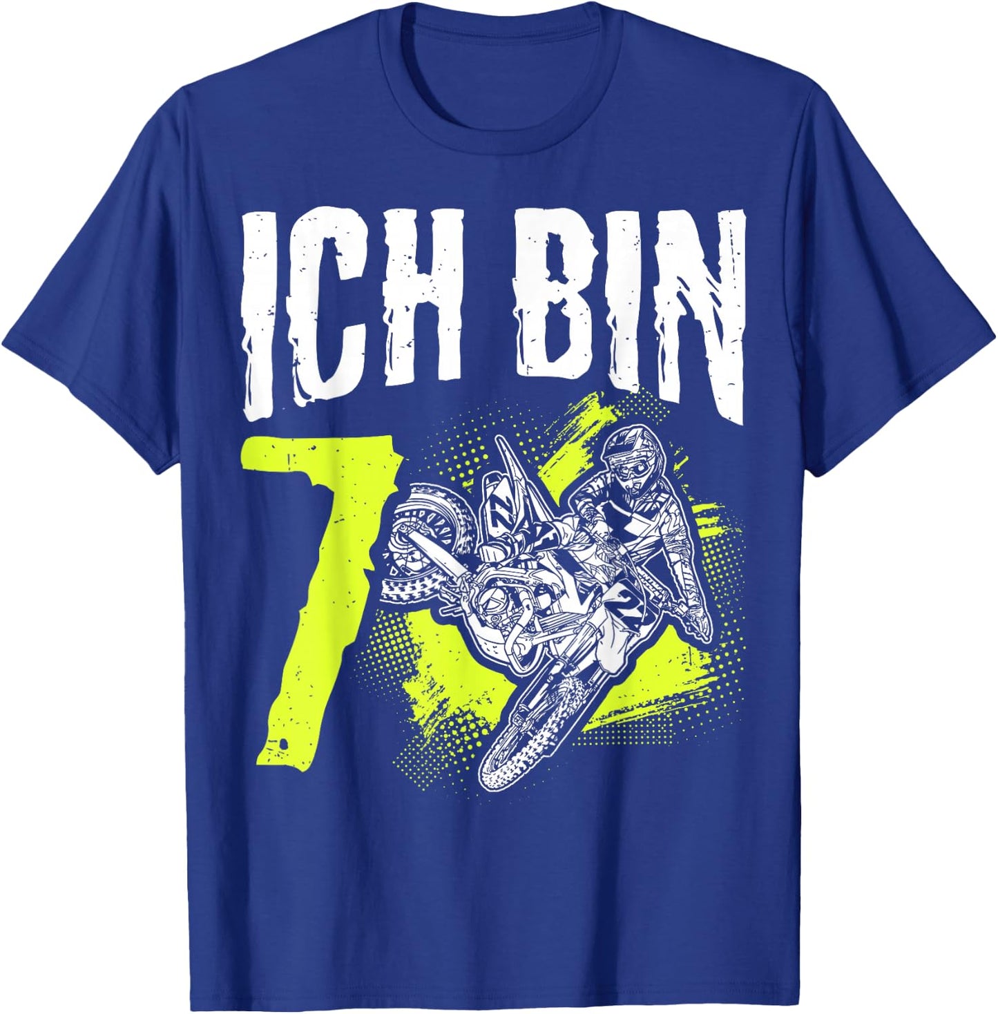 I Am 7th Birthday Motocross Gift , black T-Shirt - T-Shirt | Royal