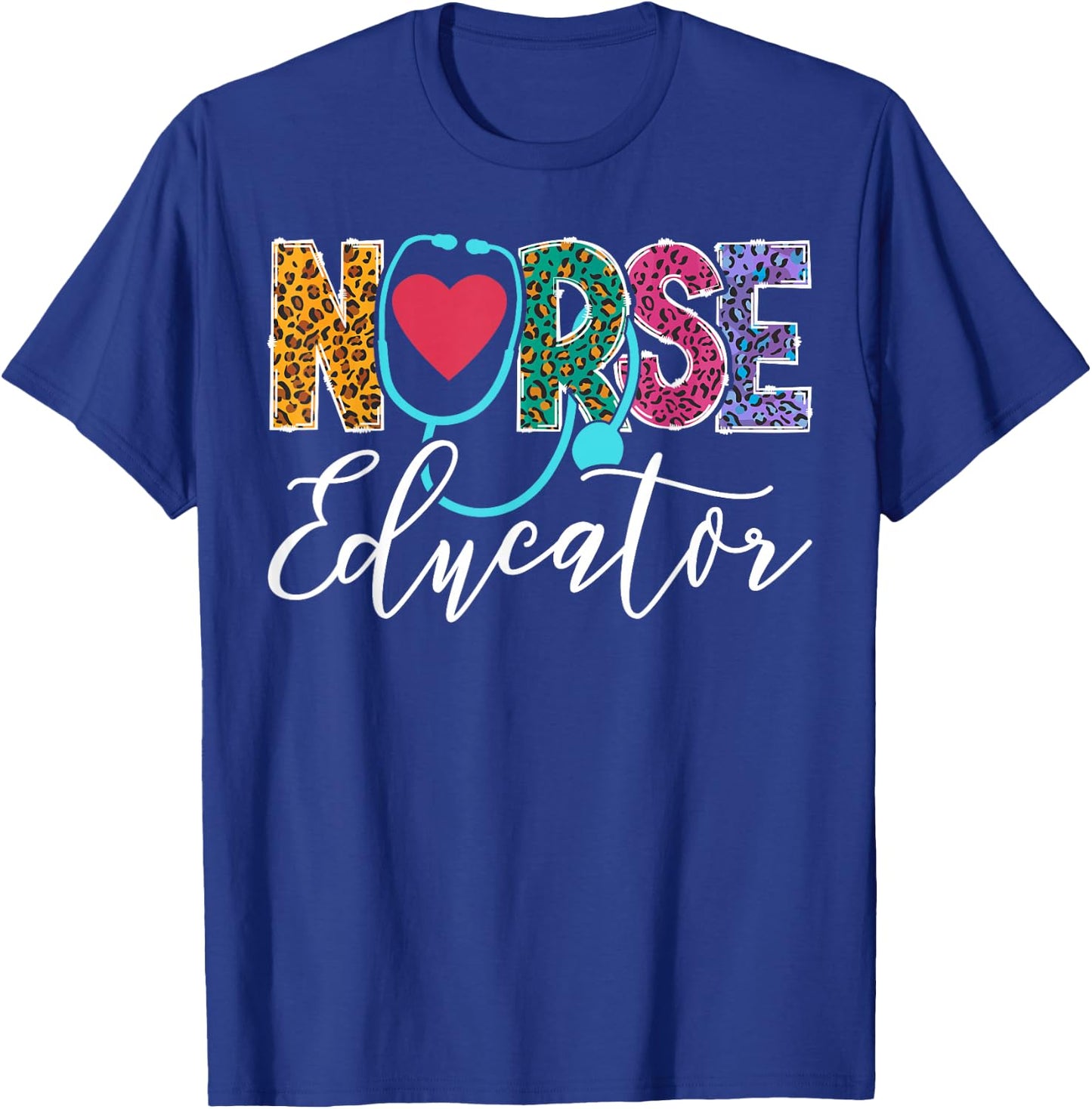 Cute Nurse Educator Leopard T-Shirt - T-Shirt | Royal