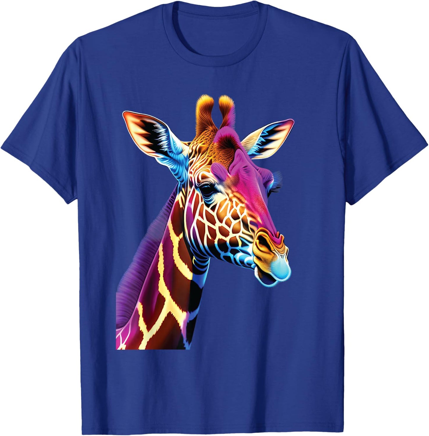 cute colorful Giraffe head art face for lover safari African T-Shirt - T-Shirt | Royal