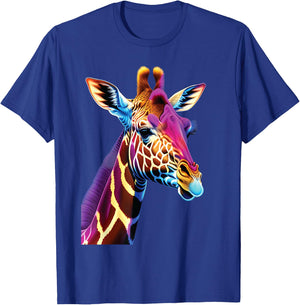 cute colorful Giraffe head art face for lover safari African T-Shirt - T-Shirt | Royal