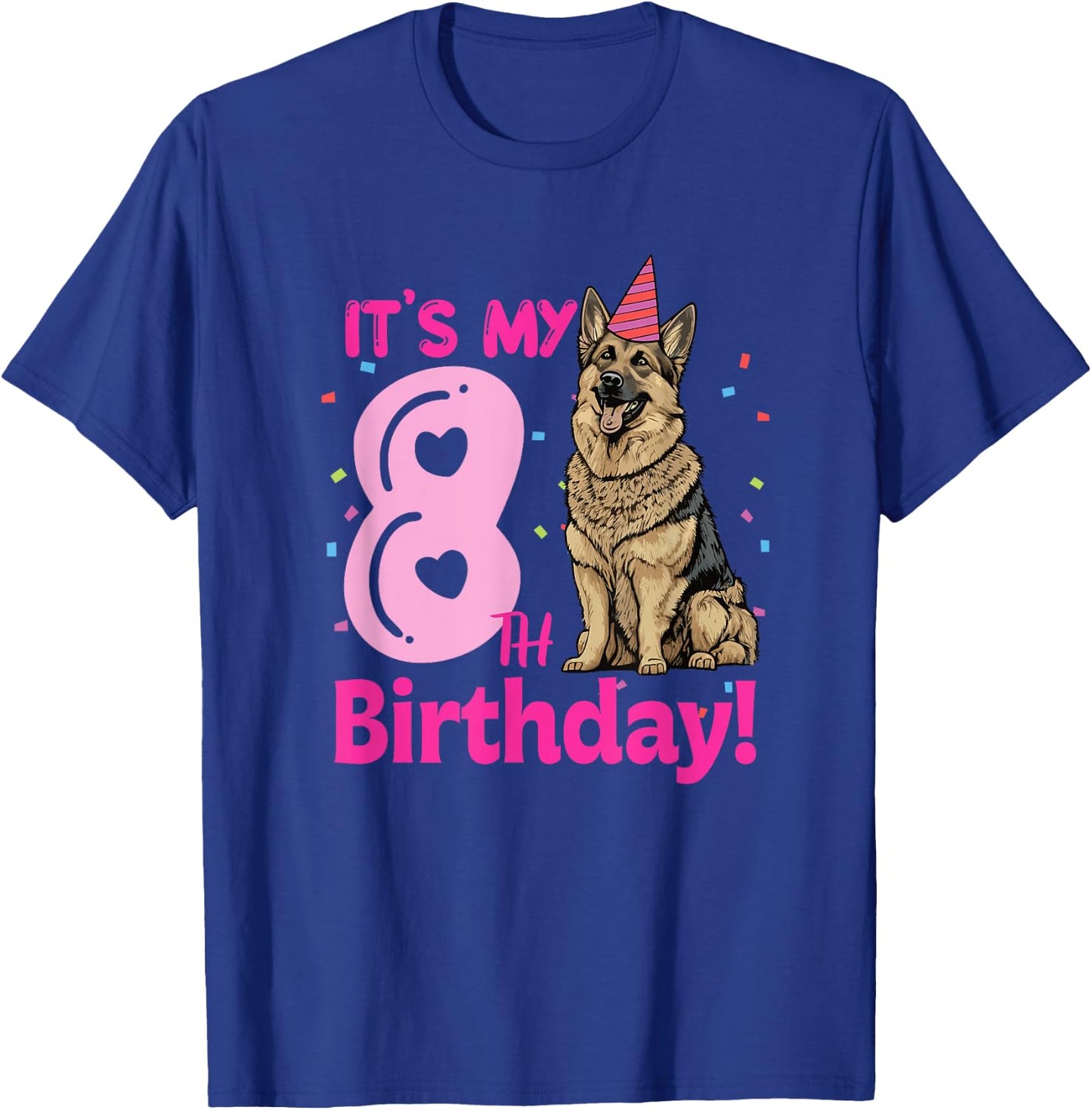 It's My 8th Birthday German Shepherd Dog Lovers 8 Years Old T-Shirt - T-Shirt | Royal