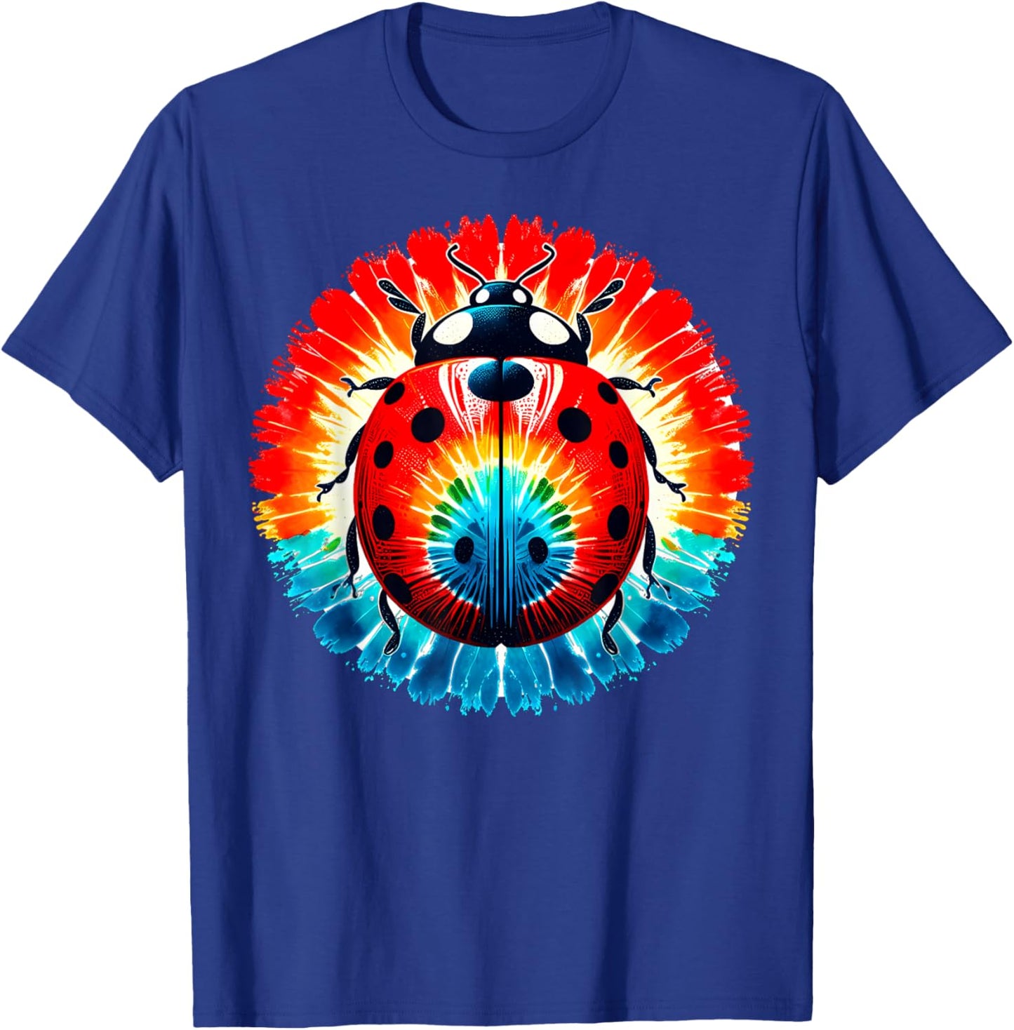 Cool Graphic Tie Dye Sunglasses Ladybug Illustration Art T-Shirt - T-Shirt | Royal