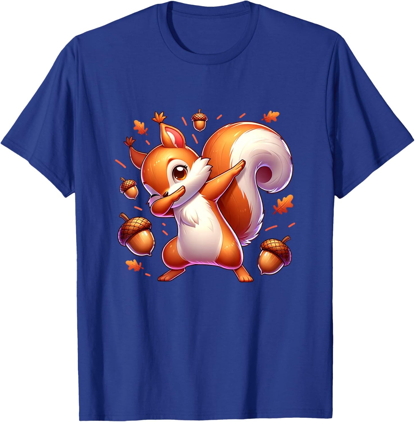 Kids Dabbing Red Squirrel Dancing Cute Animal Lover Girls Graphic T-Shirt - T-Shirt | Royal