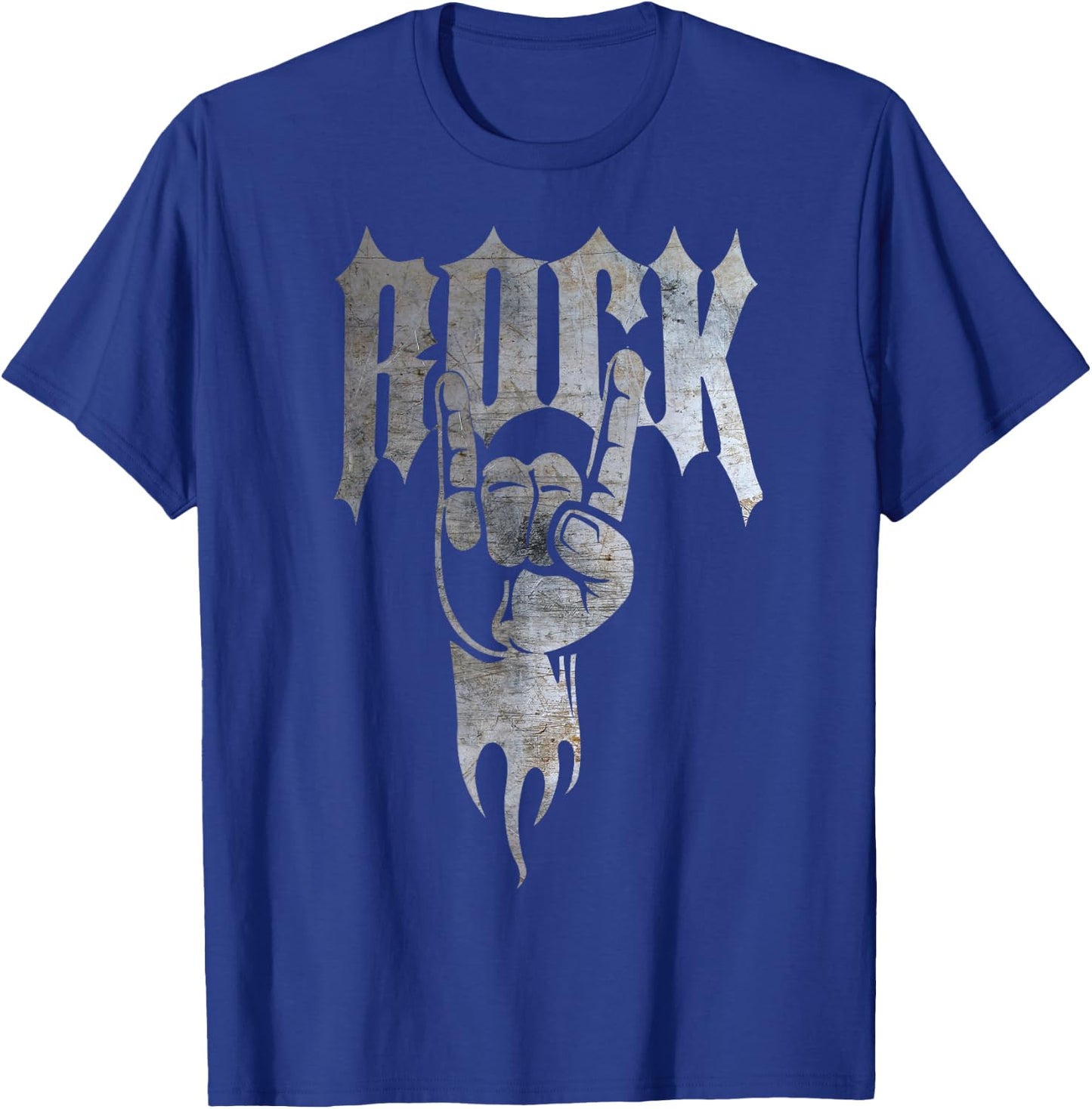 Distressed Metal 80's Rocker T-Shirt - T-Shirt | Royal