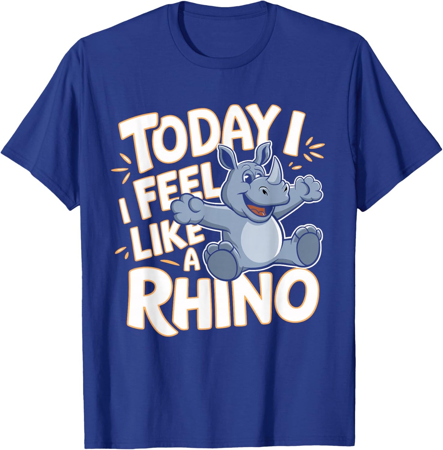 Childrens Today I feel like a Rhino Design | Kids Rhinoceros T-Shirt - T-Shirt | Royal