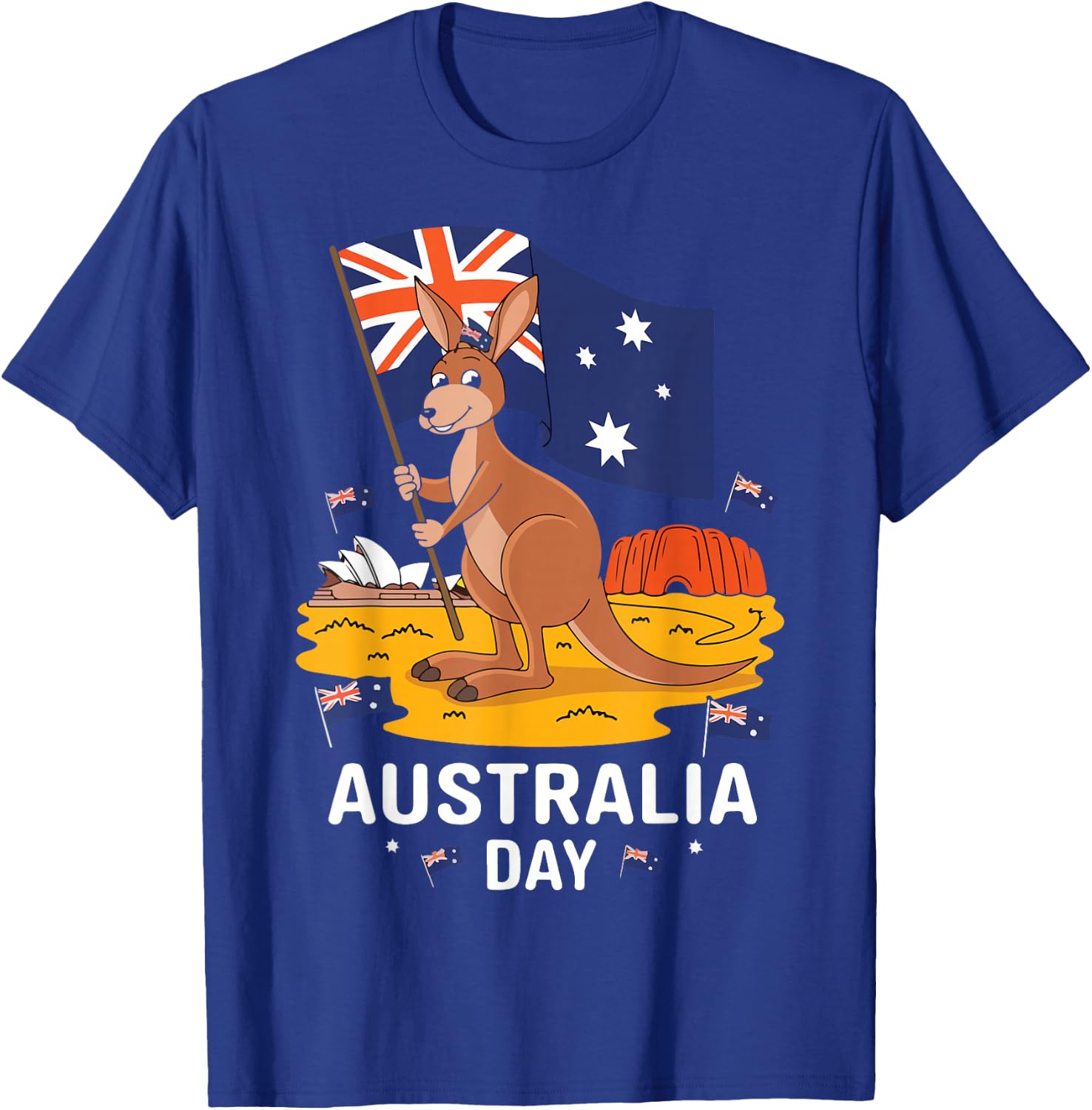 Australia Day Sydney Patriotic Kangaroo , Black, S T-Shirt - T-Shirt | Royal