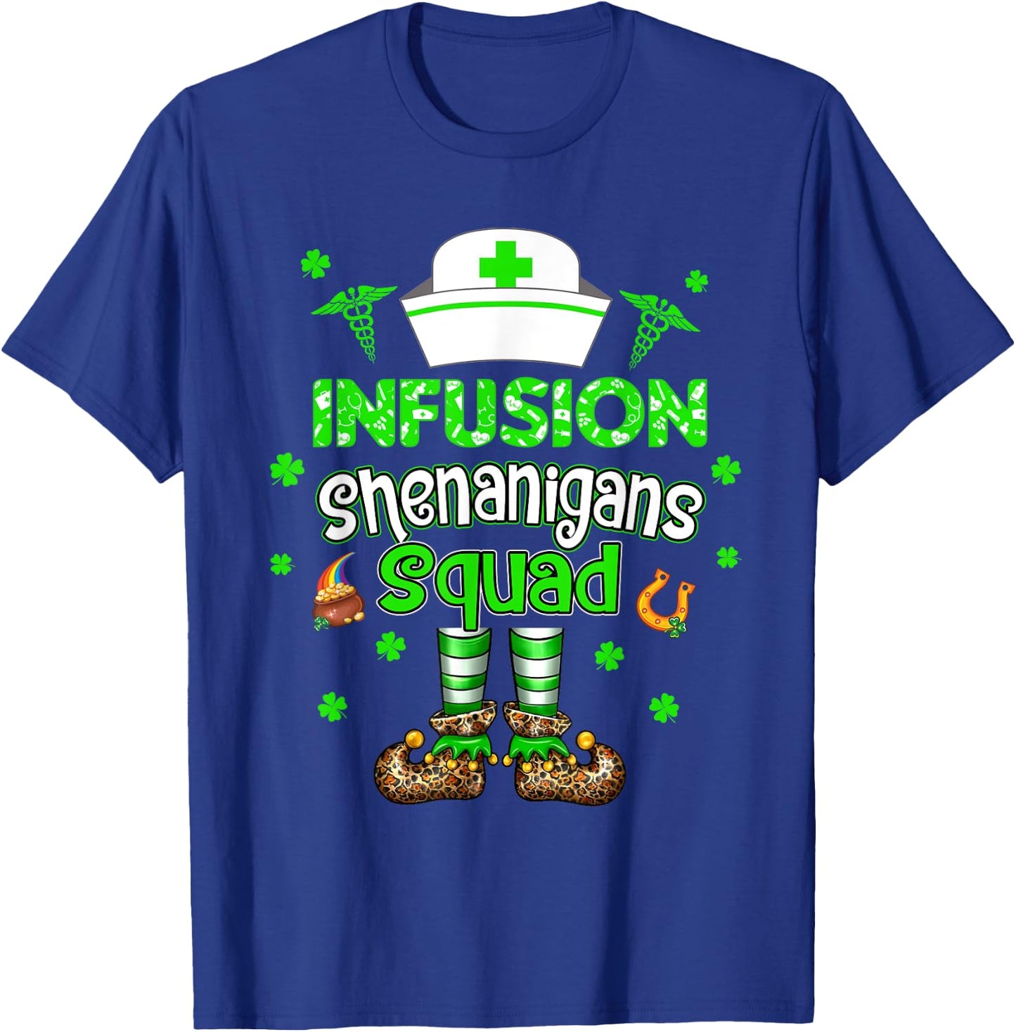 Infusion Shenanigans Squad Family Group Nurse St Patrick Day T-Shirt - T-Shirt | Royal