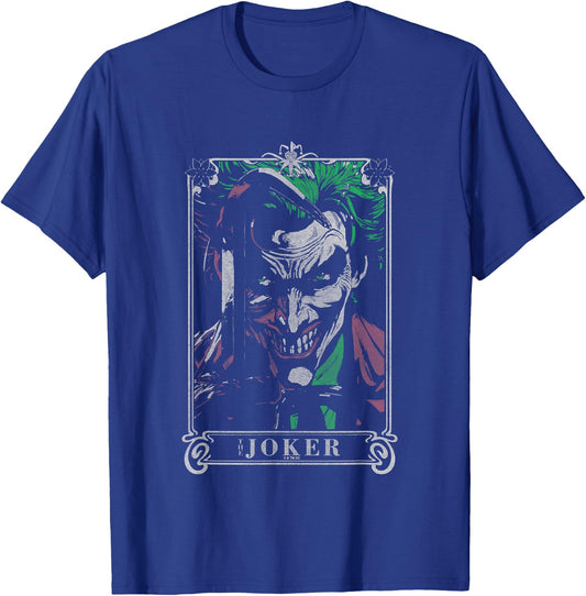 DC Comics Batman The Joker Tarot Card Vintage Portrait T-Shirt - T-Shirt | Royal
