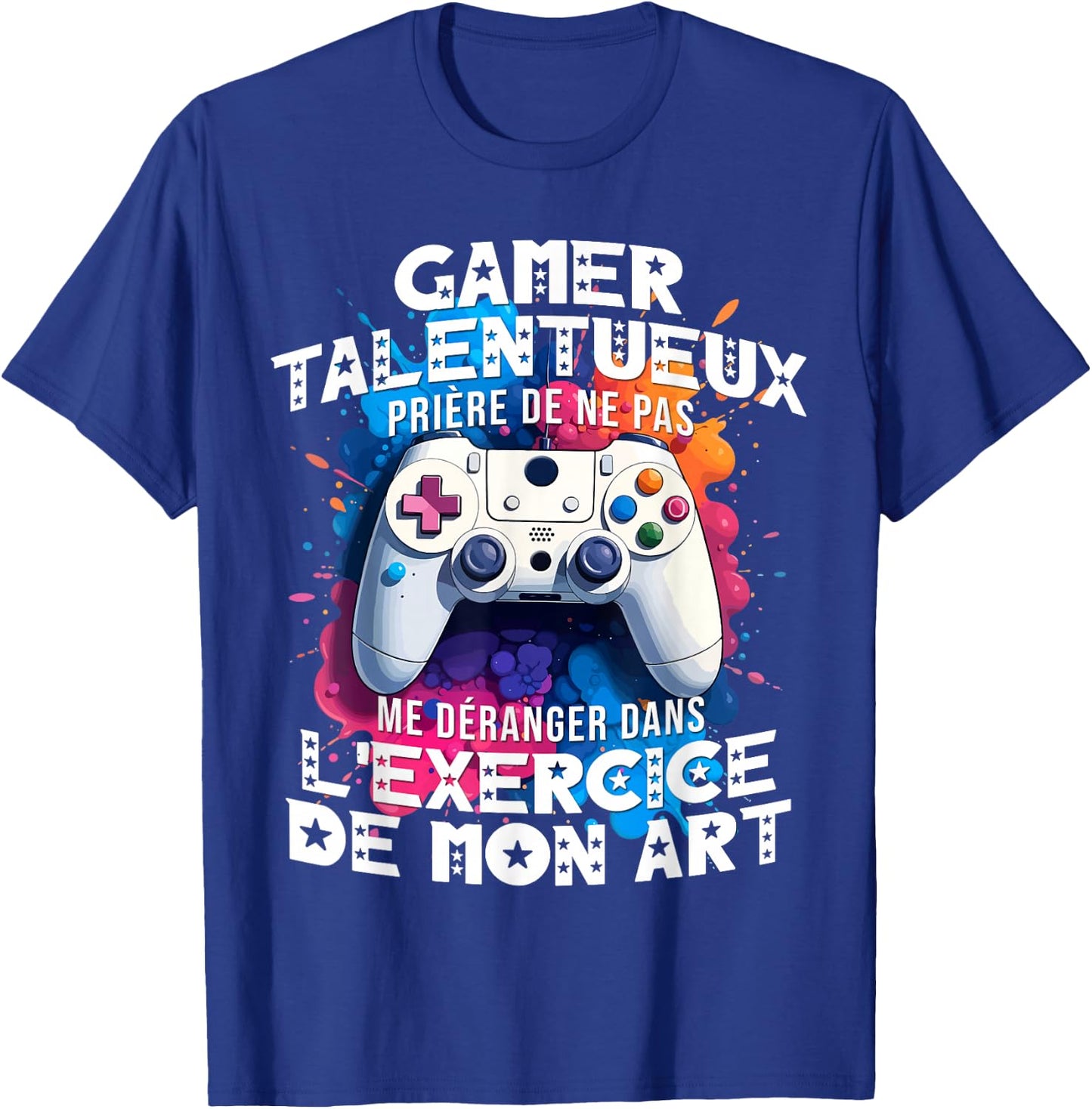 Talented gamer geek teen addicted video games console gaming , Black, S T-Shirt - T-Shirt | Royal