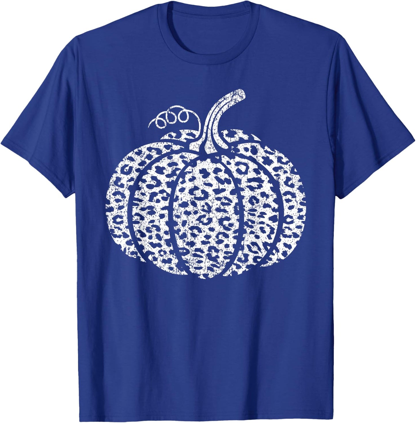 Leopard Print Pumpkin Fall Graphic Trendy Autumn Women's T-Shirt - T-Shirt | Royal