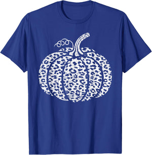 Leopard Print Pumpkin Fall Graphic Trendy Autumn Women's T-Shirt - T-Shirt | Royal