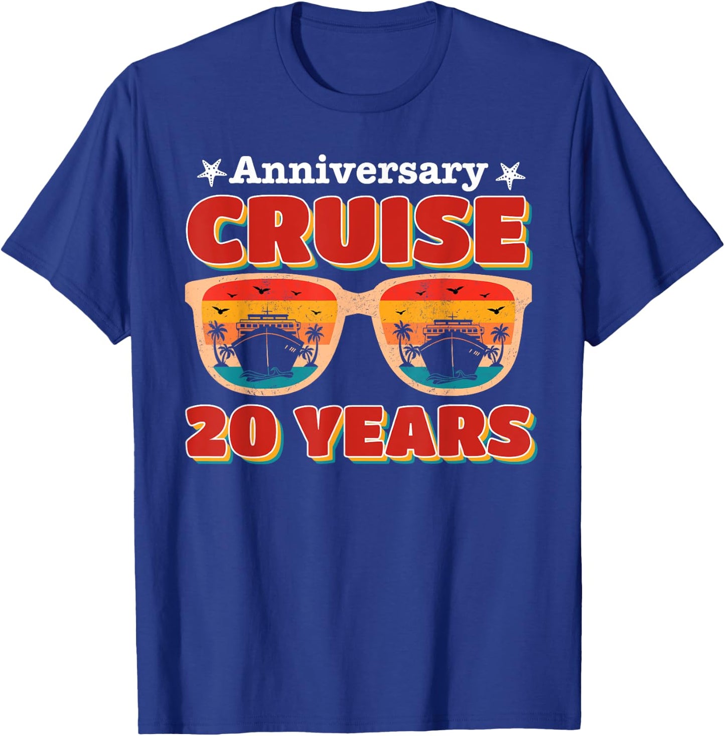 Anniversary Cruise 20 Years 2024 Husband Wife Couple Trip T-Shirt - T-Shirt | Royal