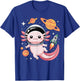 Kawaii Axolotl Astronaut Cute Axolotls Planets Space T-Shirt - T-Shirt | Royal
