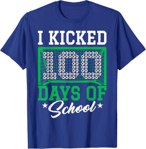 100 Days Of School Soccer 100th Day Of School For Boys Kids T-Shirt - T-Shirt | Royal