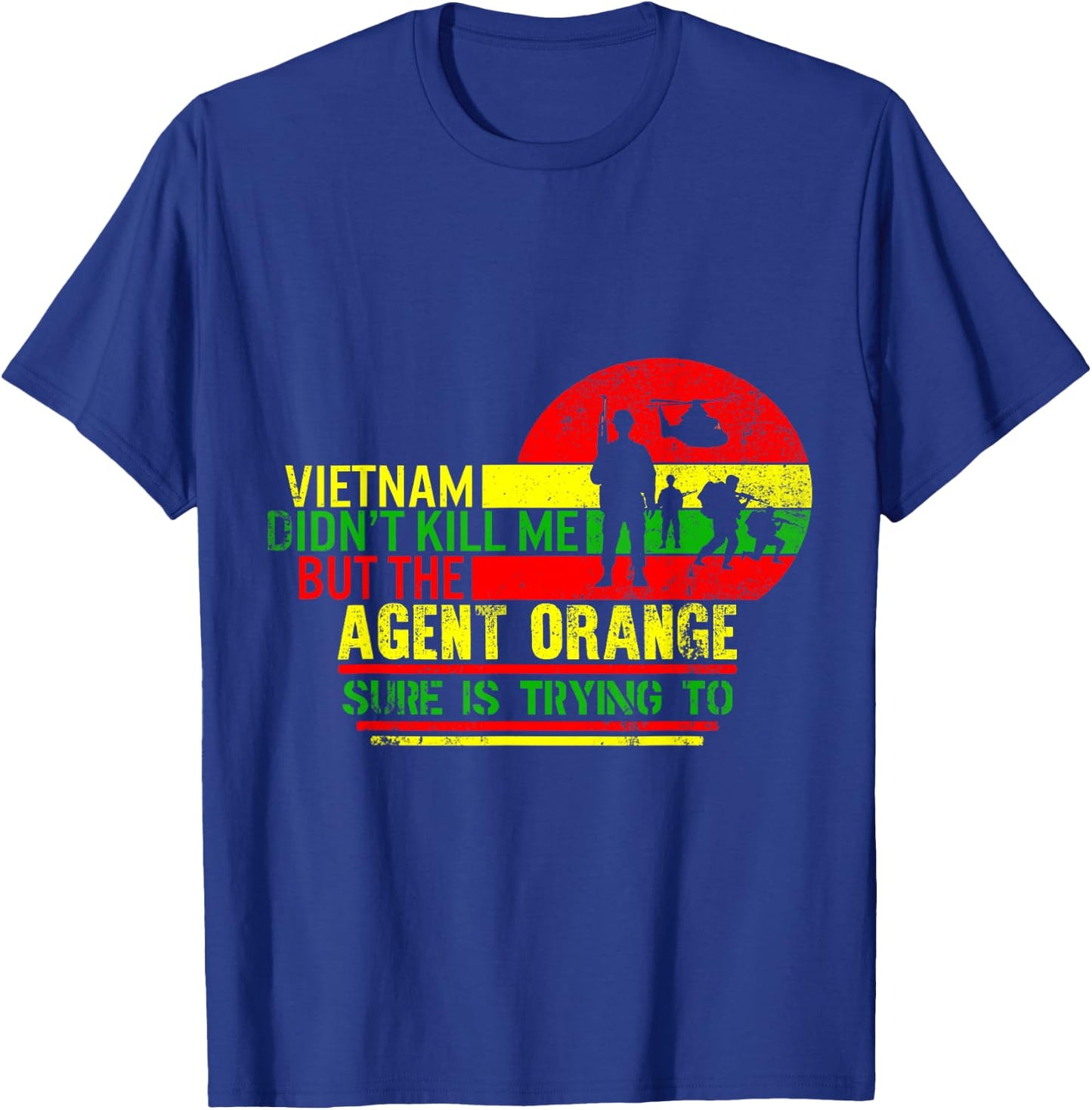 Vietnam Veterans Day Orange Agent Victims Retired Soldiers T-Shirt - T-Shirt | Royal