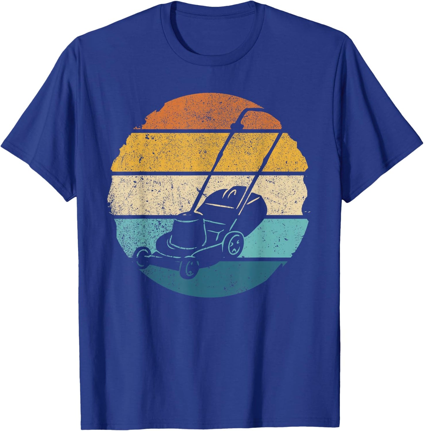 Vintage Lawn Mower - Gardener Landscaper Retro Lawnmower T-Shirt - T-Shirt | Royal