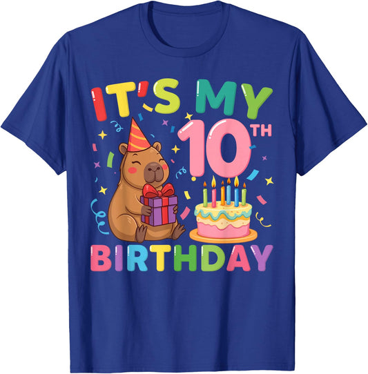 Es ist Mein 10. Geburtstag Capybara, 10 Jahre, Junge, Mädchen, Cappy T-Shirt - T-Shirt | Royal