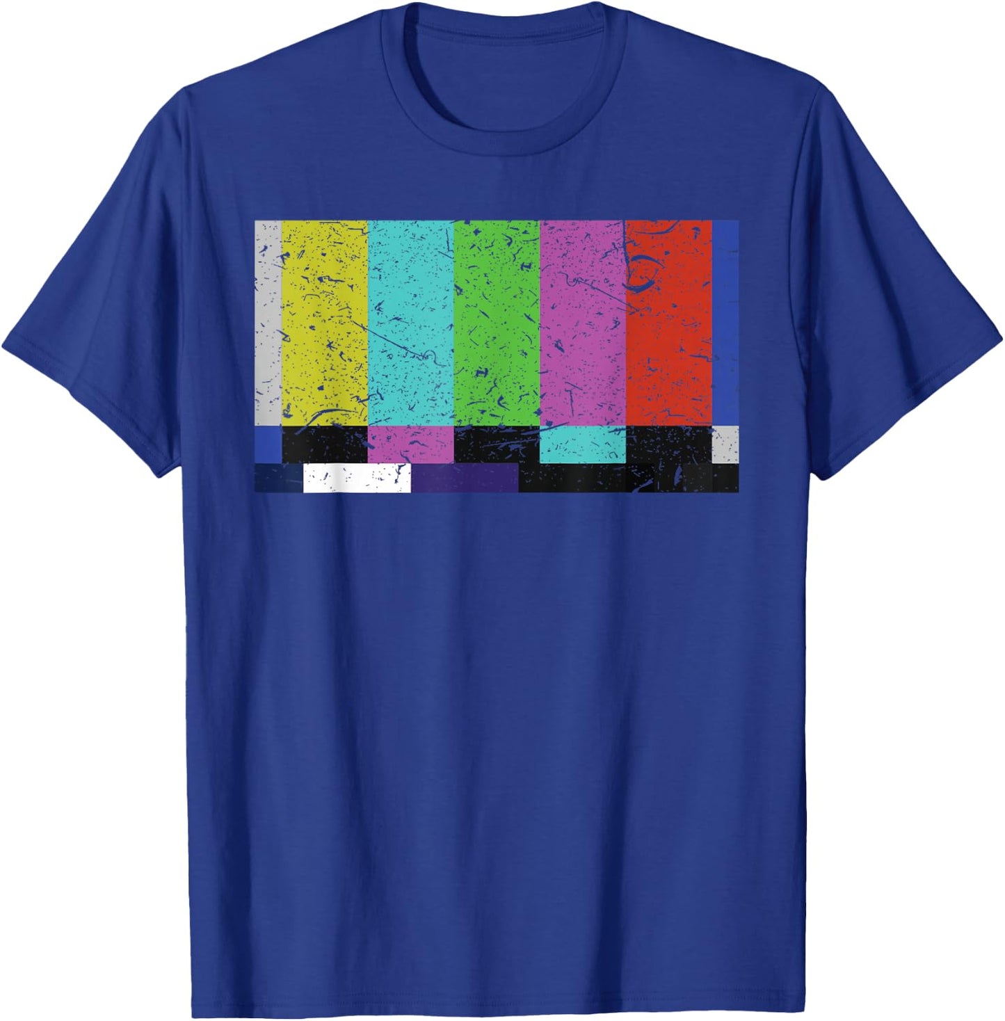 Vintage TV Test Pattern Colour Bars Graphic Design Presents T-Shirt - T-Shirt | Royal
